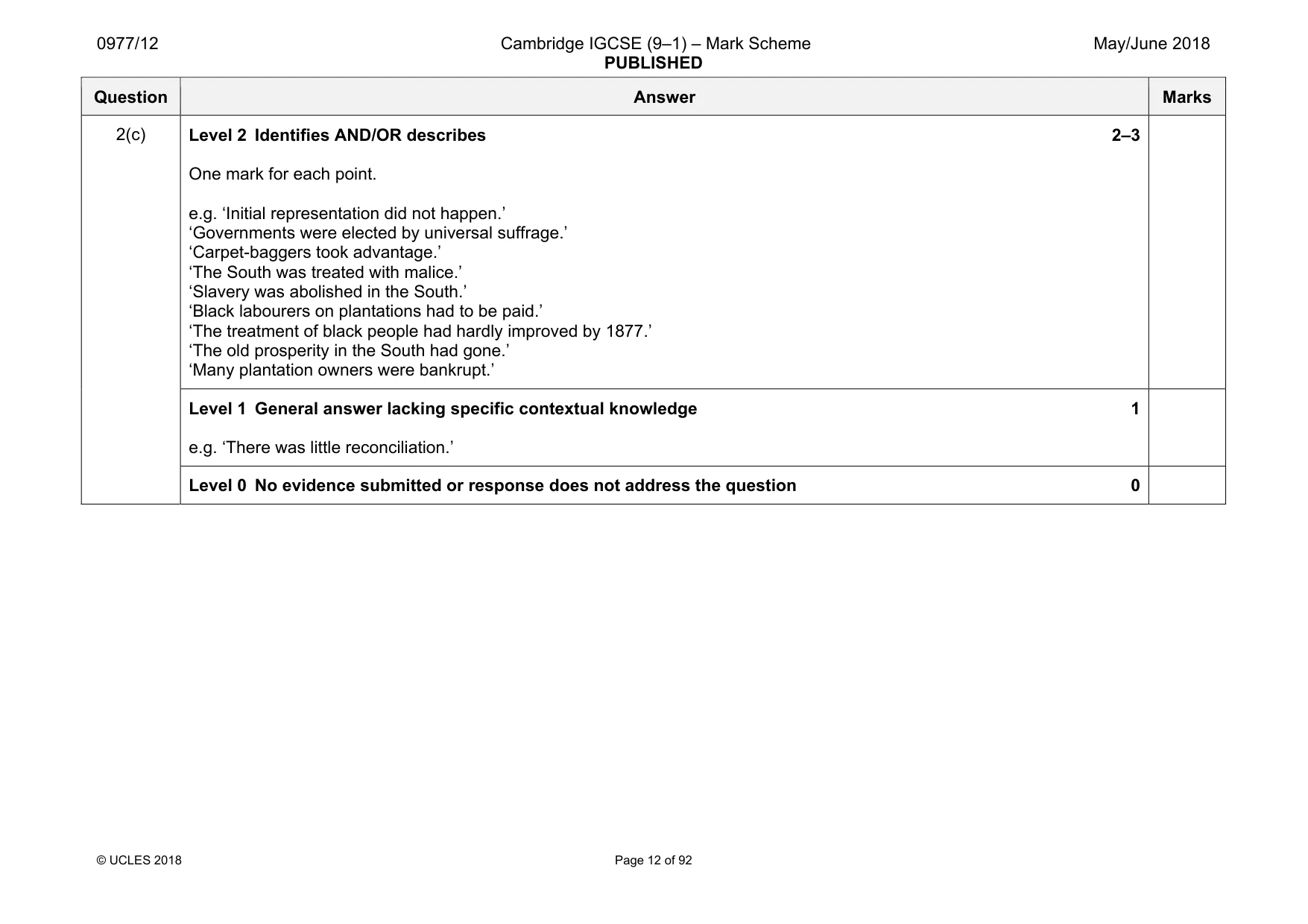 Mark scheme, page 12 of 92