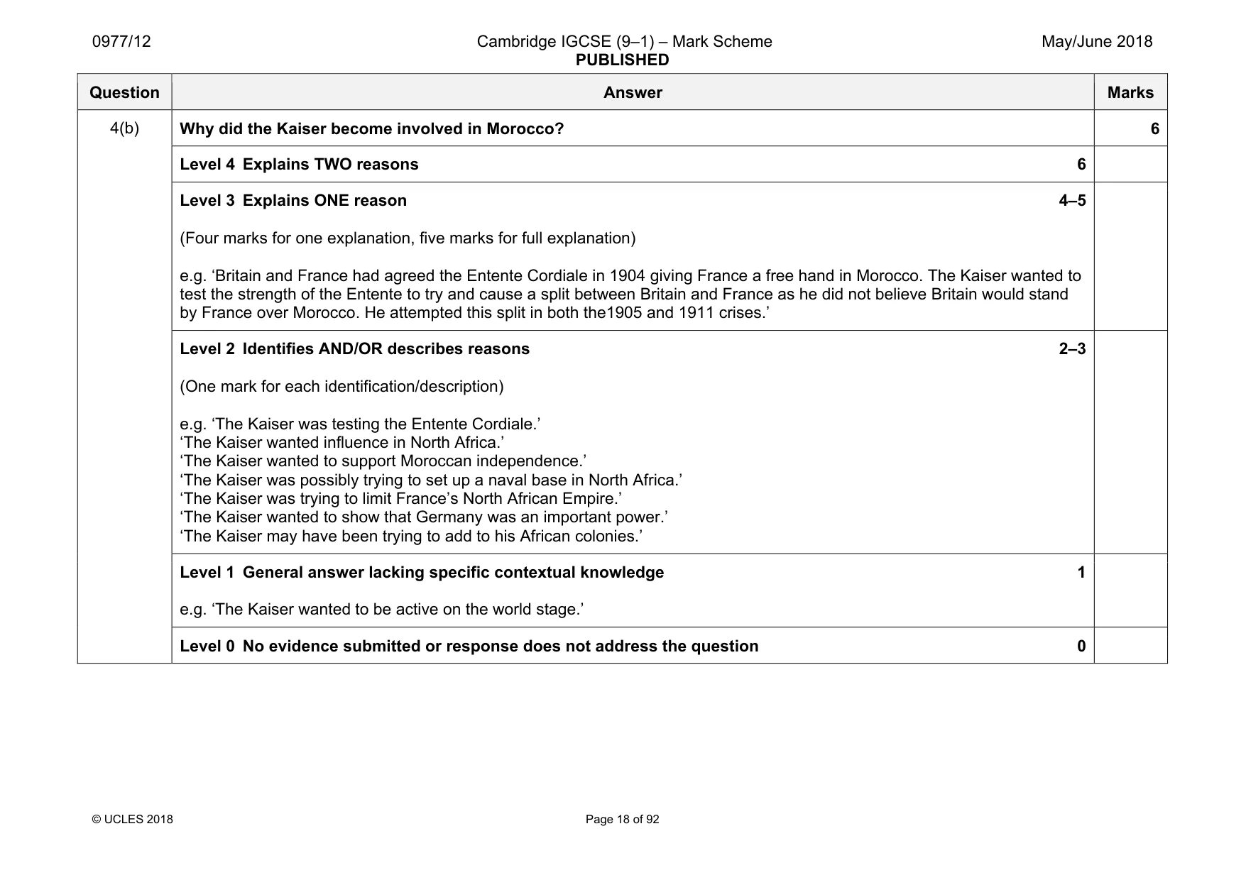 Mark scheme, page 18 of 92