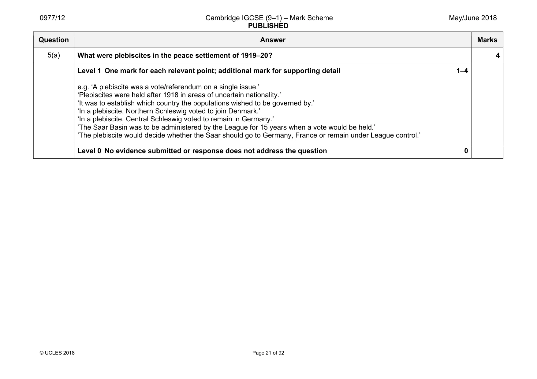 Mark scheme, page 21 of 92