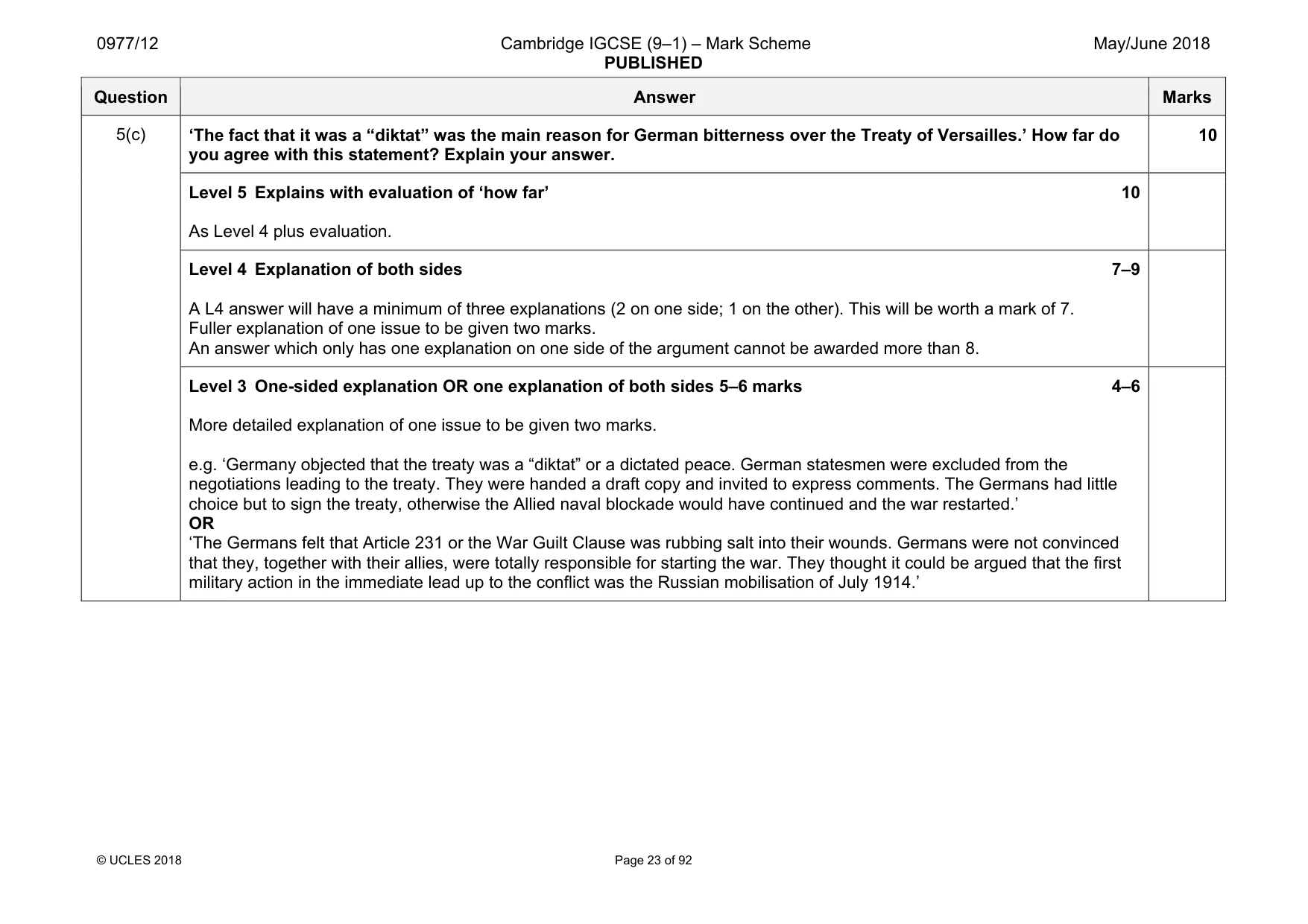 Mark scheme, page 23 of 92