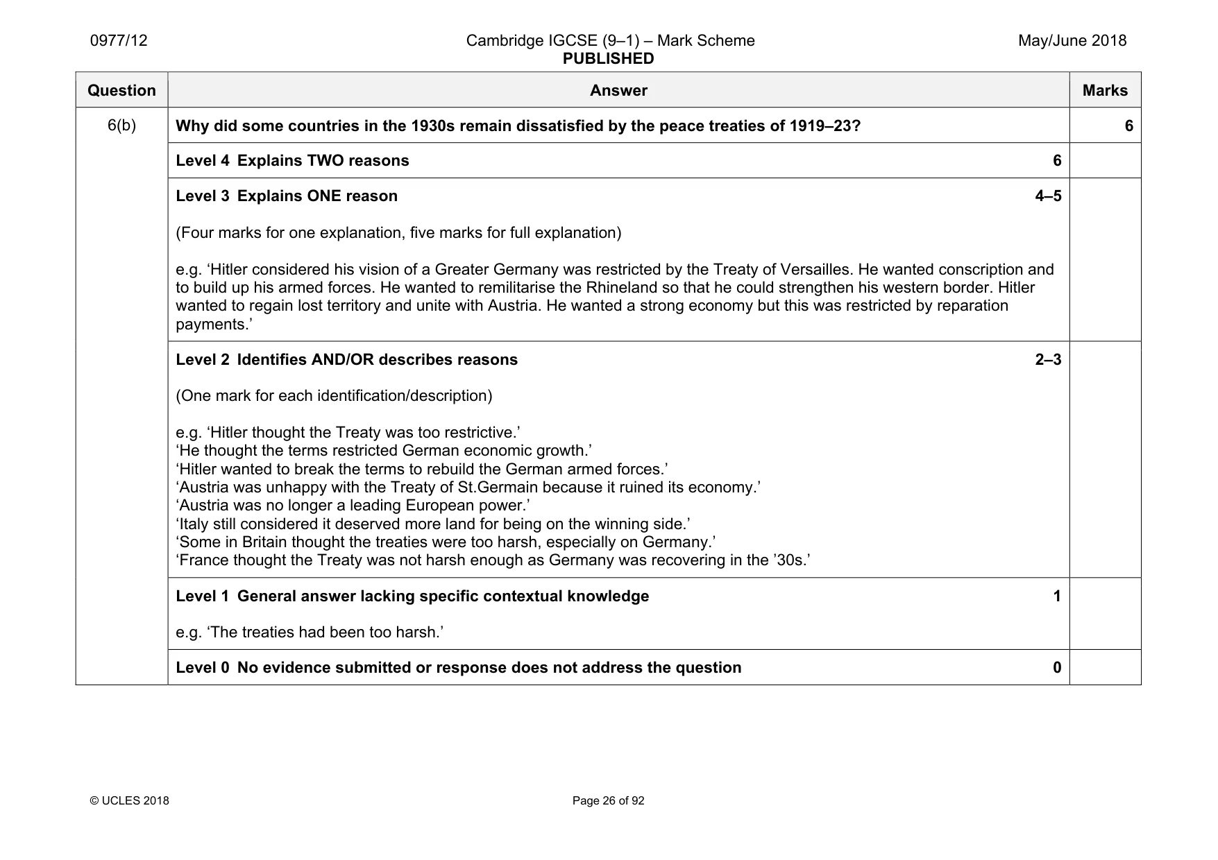 Mark scheme, page 26 of 92