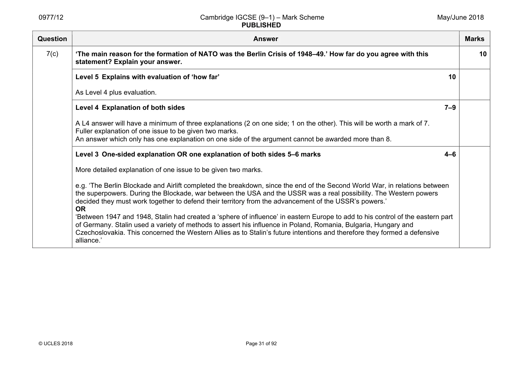 Mark scheme, page 31 of 92