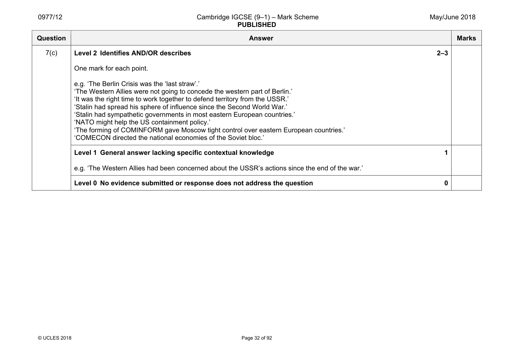 Mark scheme, page 32 of 92