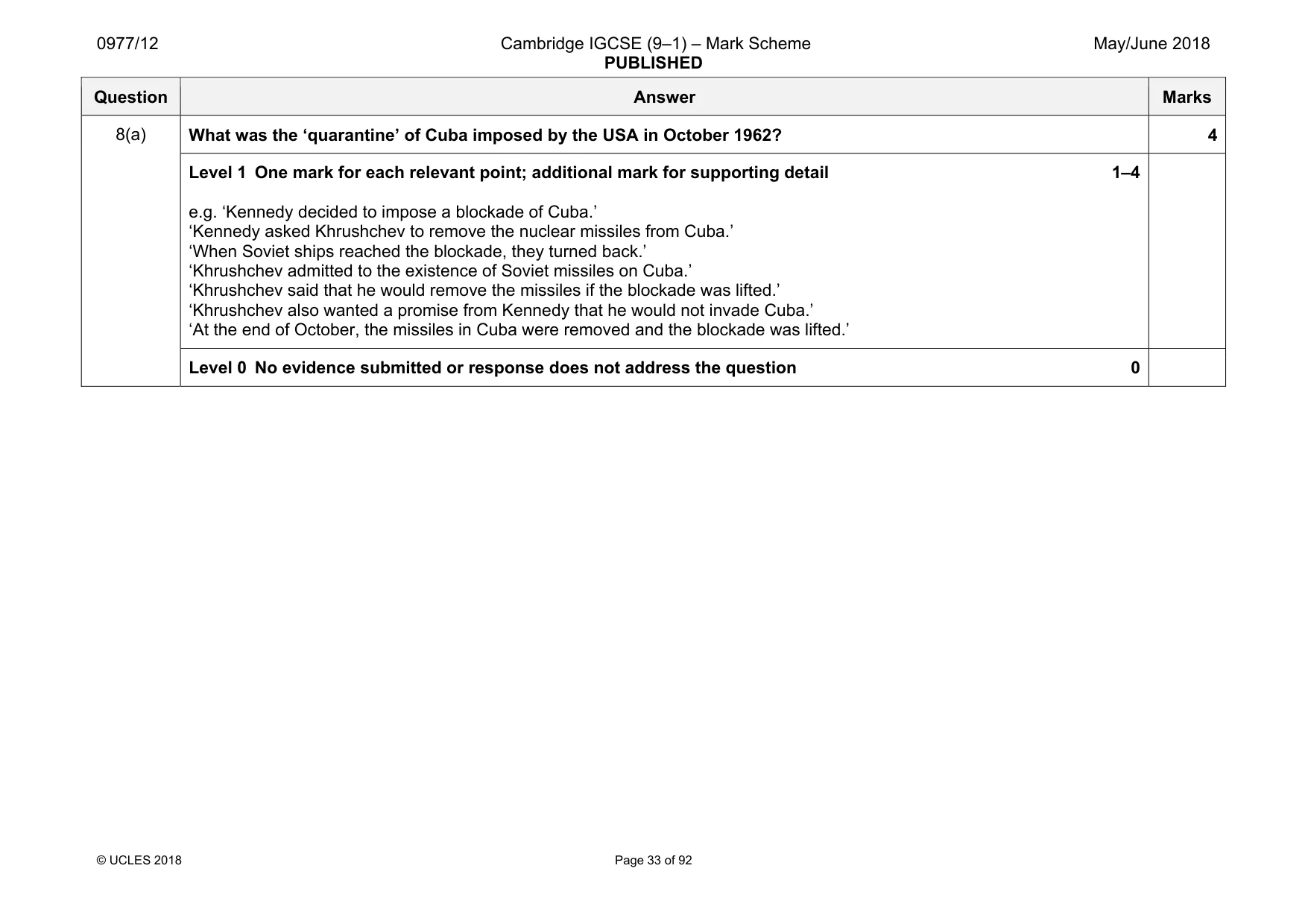 Mark scheme, page 33 of 92