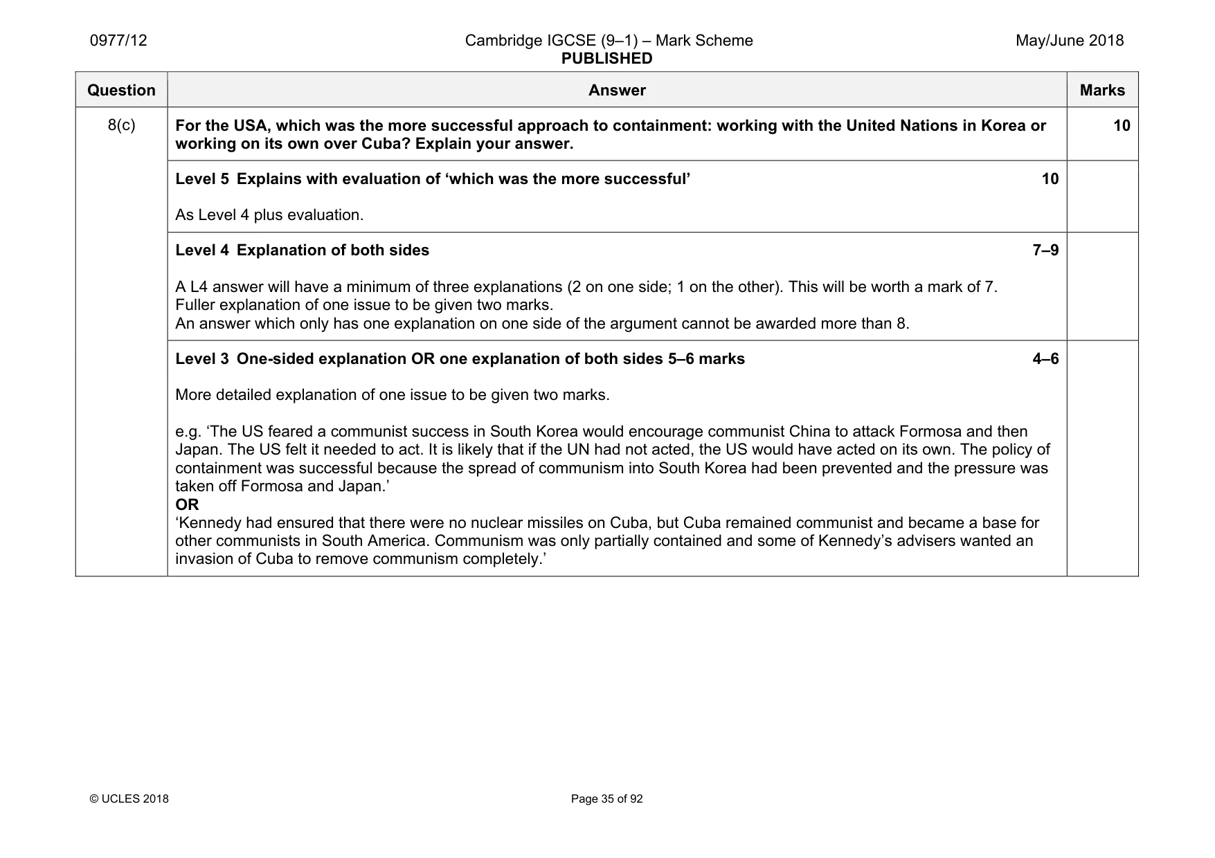 Mark scheme, page 35 of 92