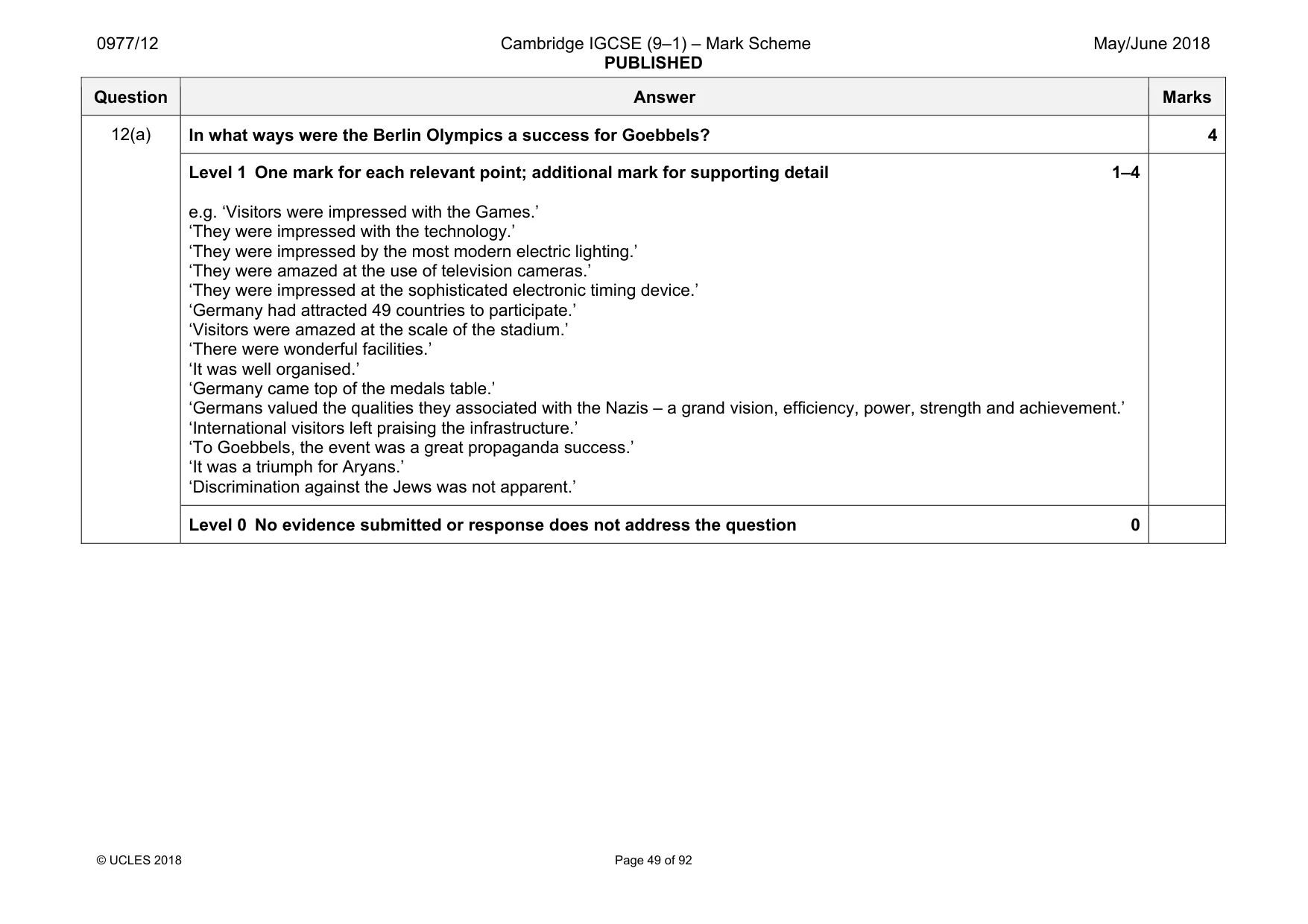 Mark scheme, page 49 of 92
