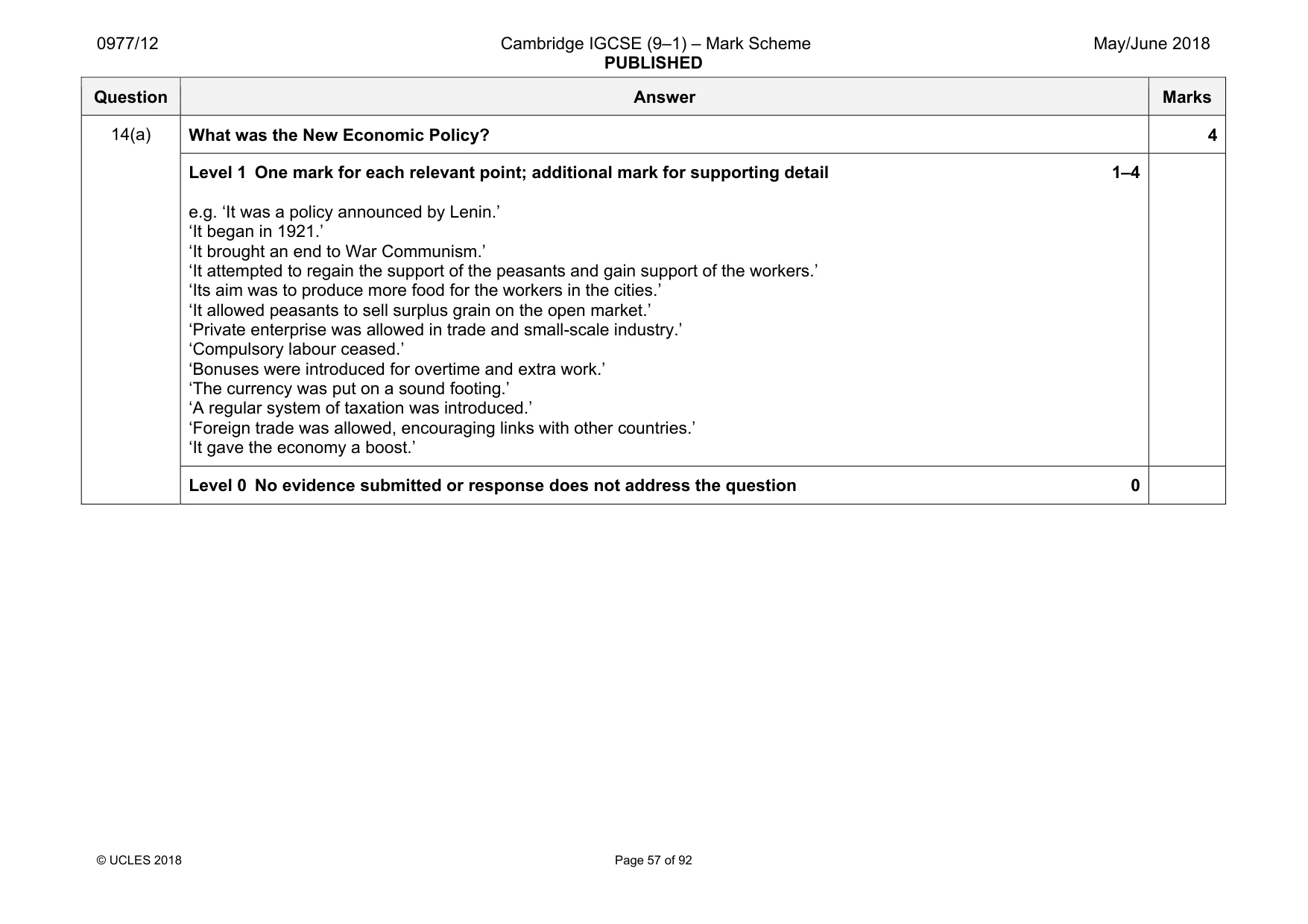 Mark scheme, page 57 of 92