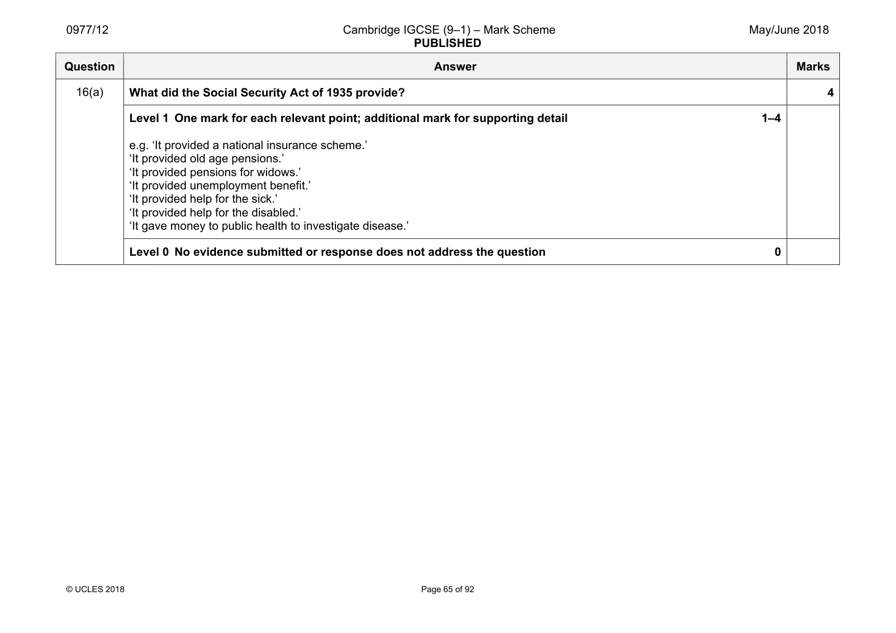 Mark scheme, page 65 of 92