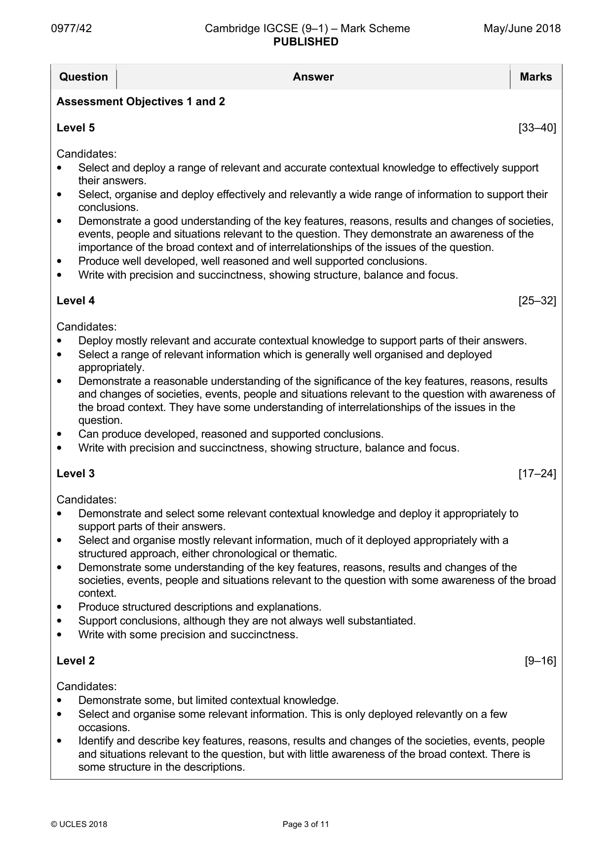 Mark scheme, page 3 of 11