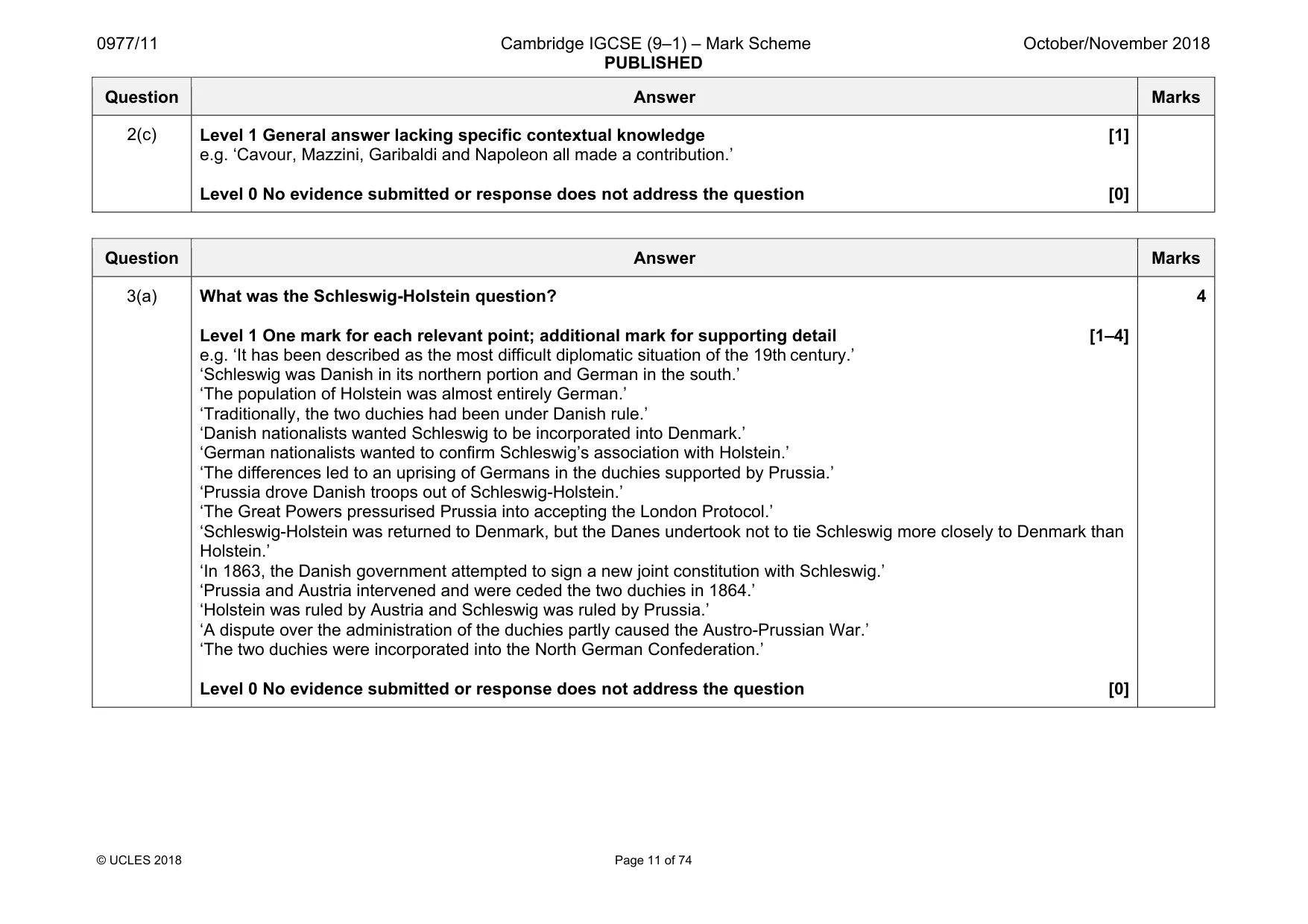 Mark scheme, page 11 of 74