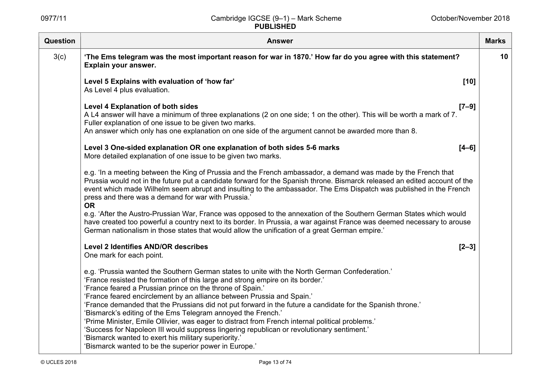 Mark scheme, page 13 of 74