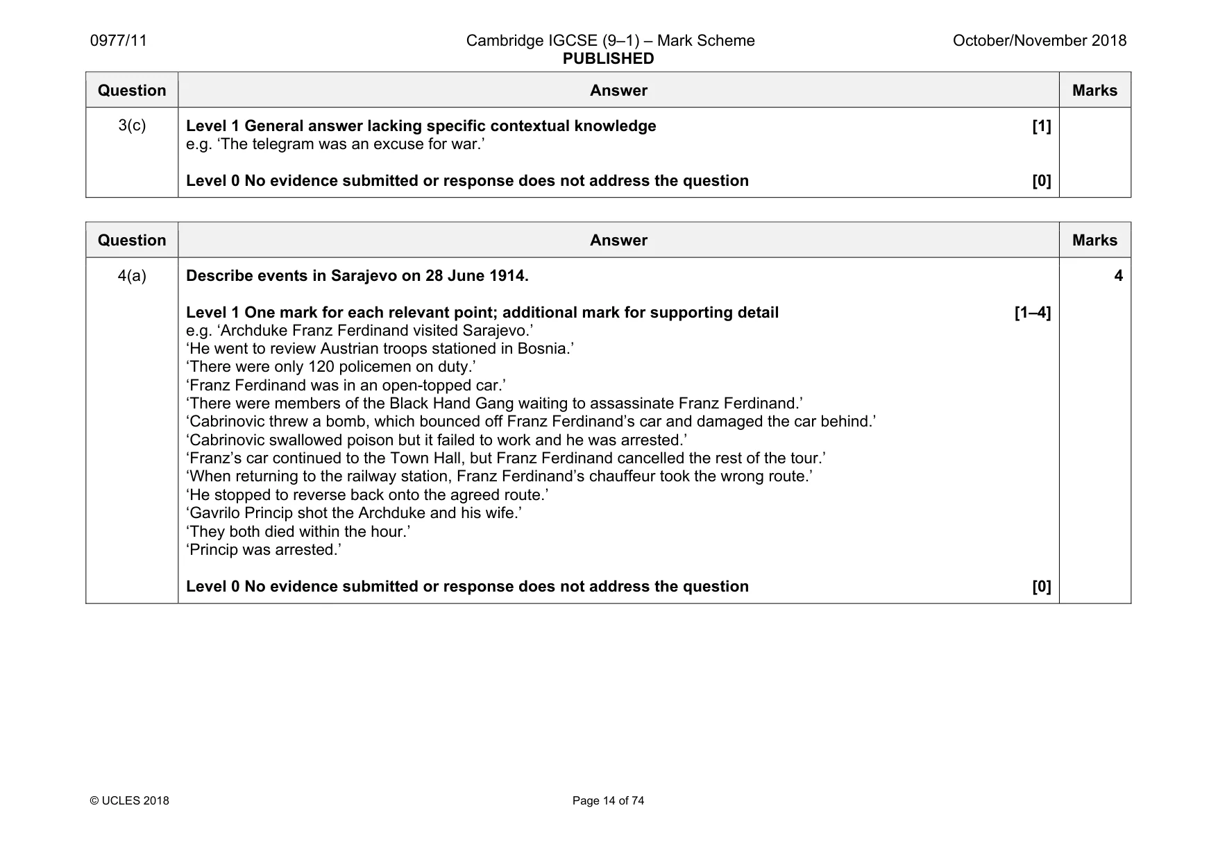 Mark scheme, page 14 of 74
