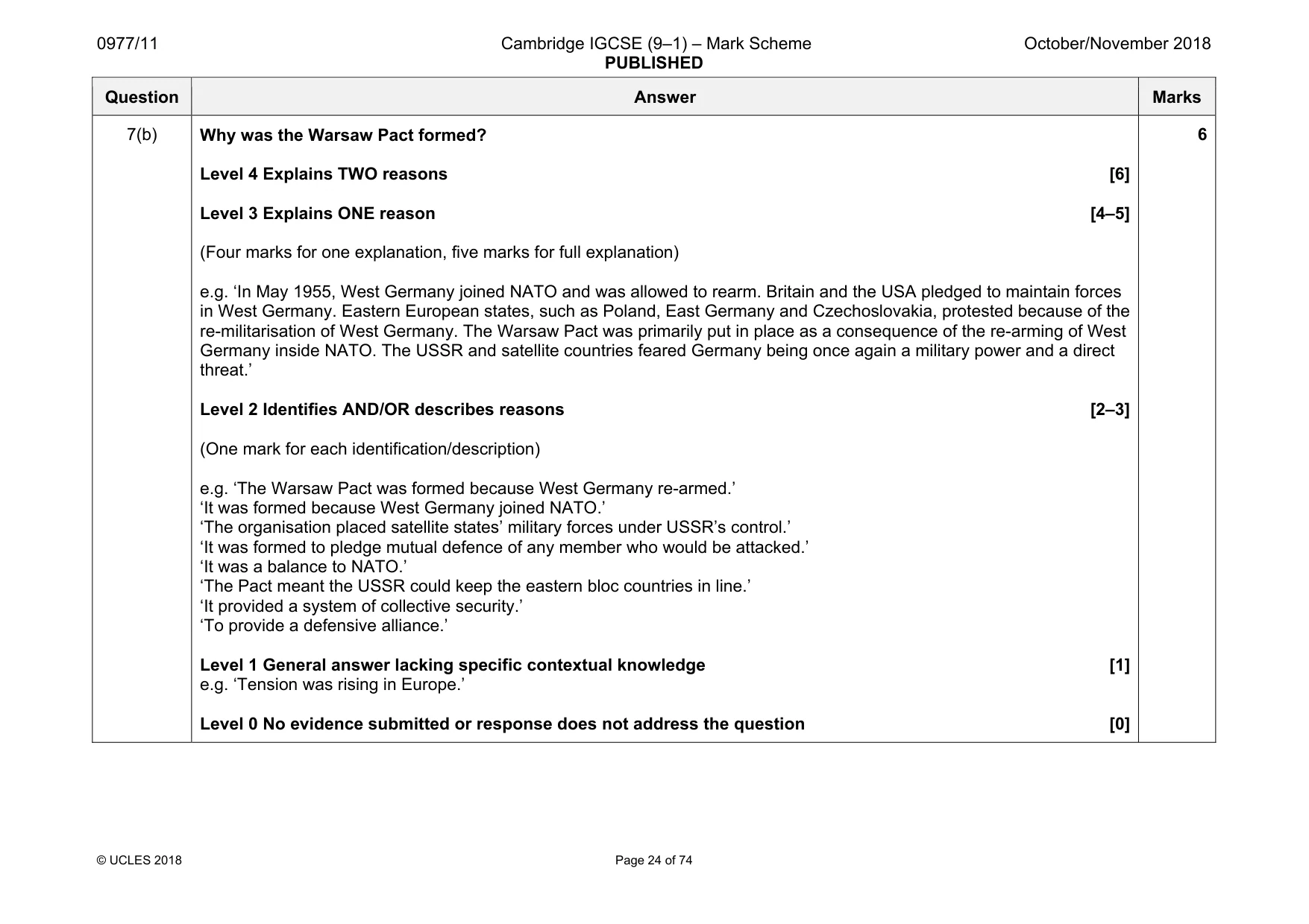 Mark scheme, page 24 of 74