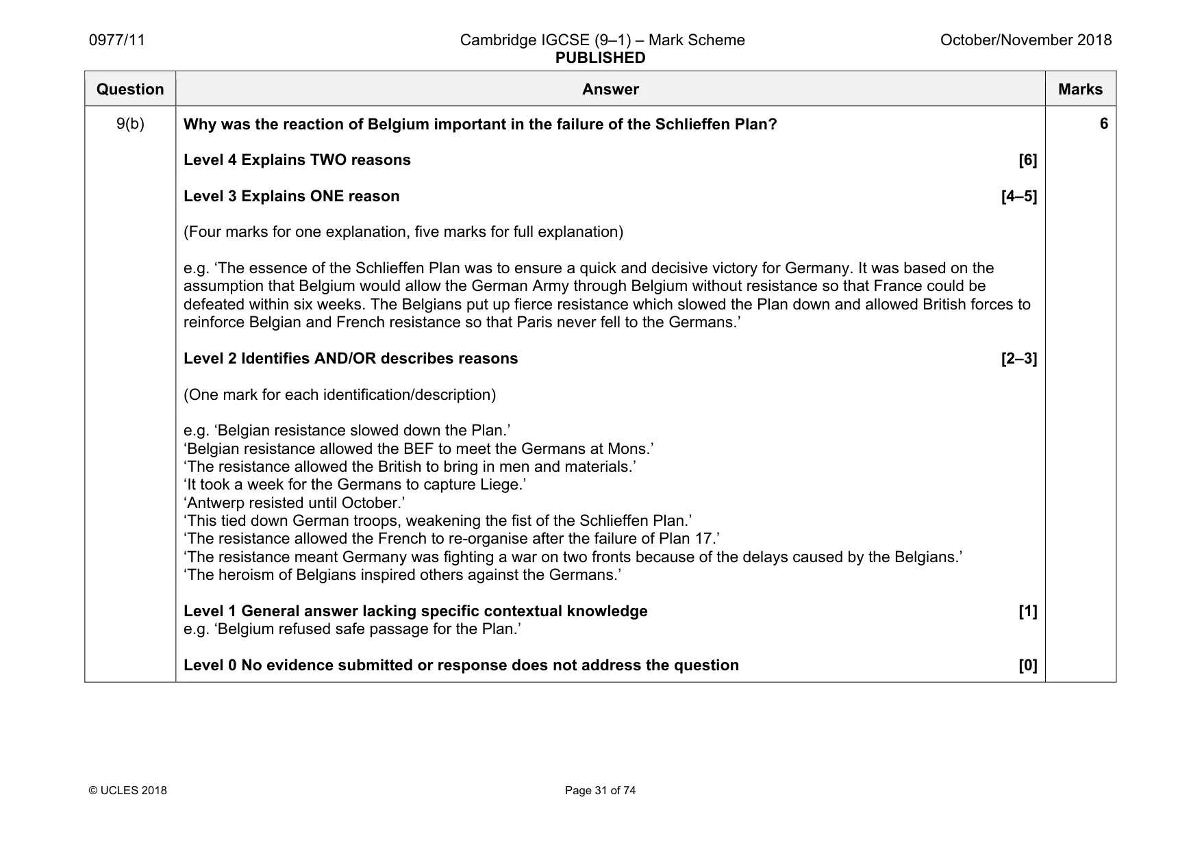 Mark scheme, page 31 of 74