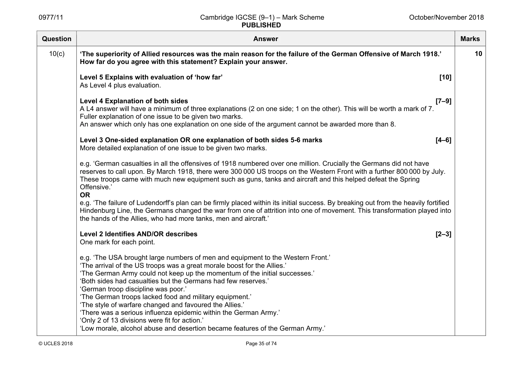 Mark scheme, page 35 of 74