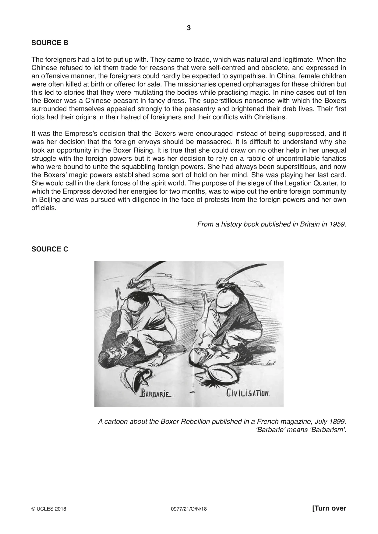 Cambridge IGCSE History (9-1) 0977 2018 Oct/Nov Paper 2 · Variant 1 question paper, page 3 of 12