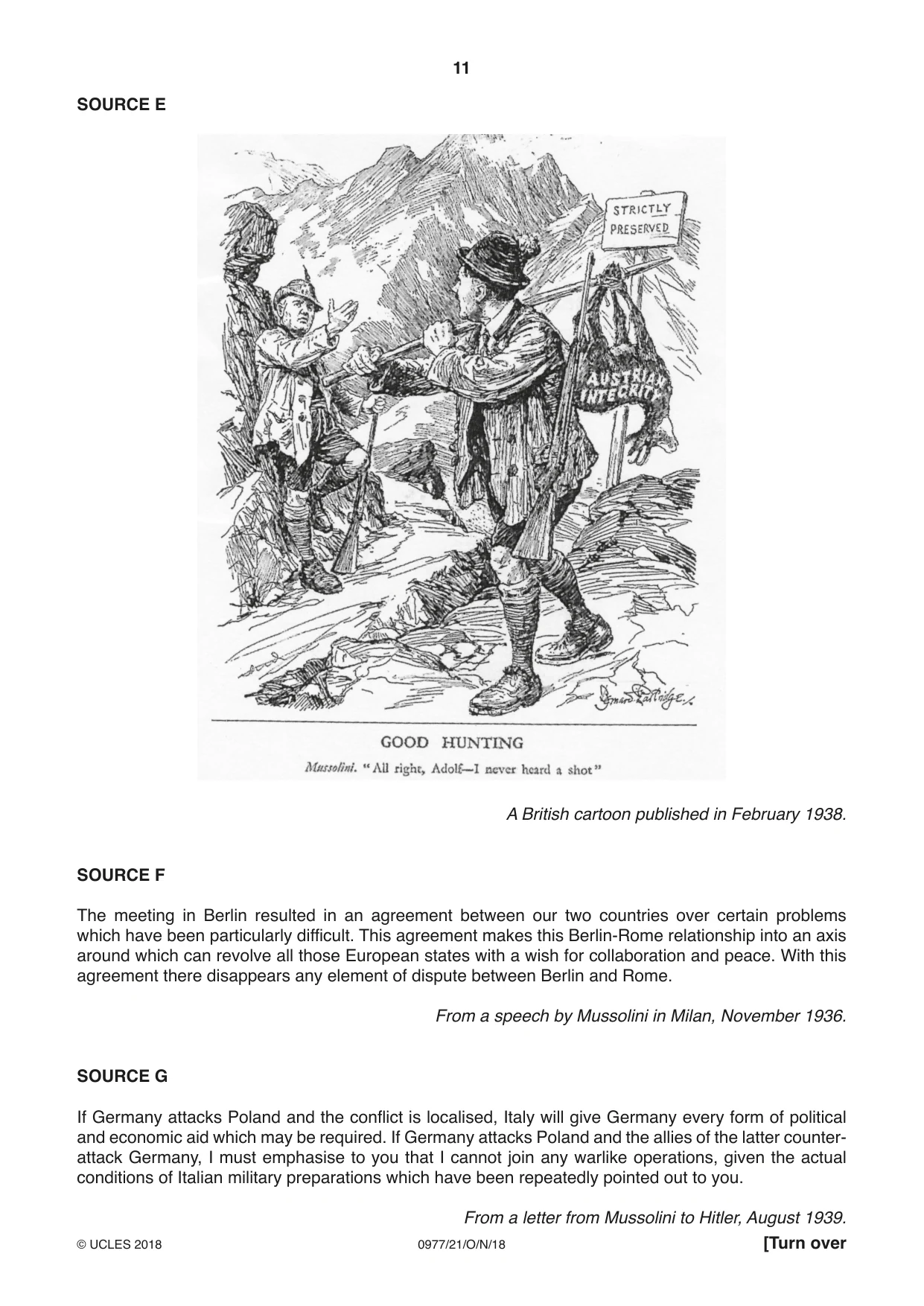 Cambridge IGCSE History (9-1) 0977 2018 Oct/Nov Paper 2 · Variant 1 question paper, page 11 of 12