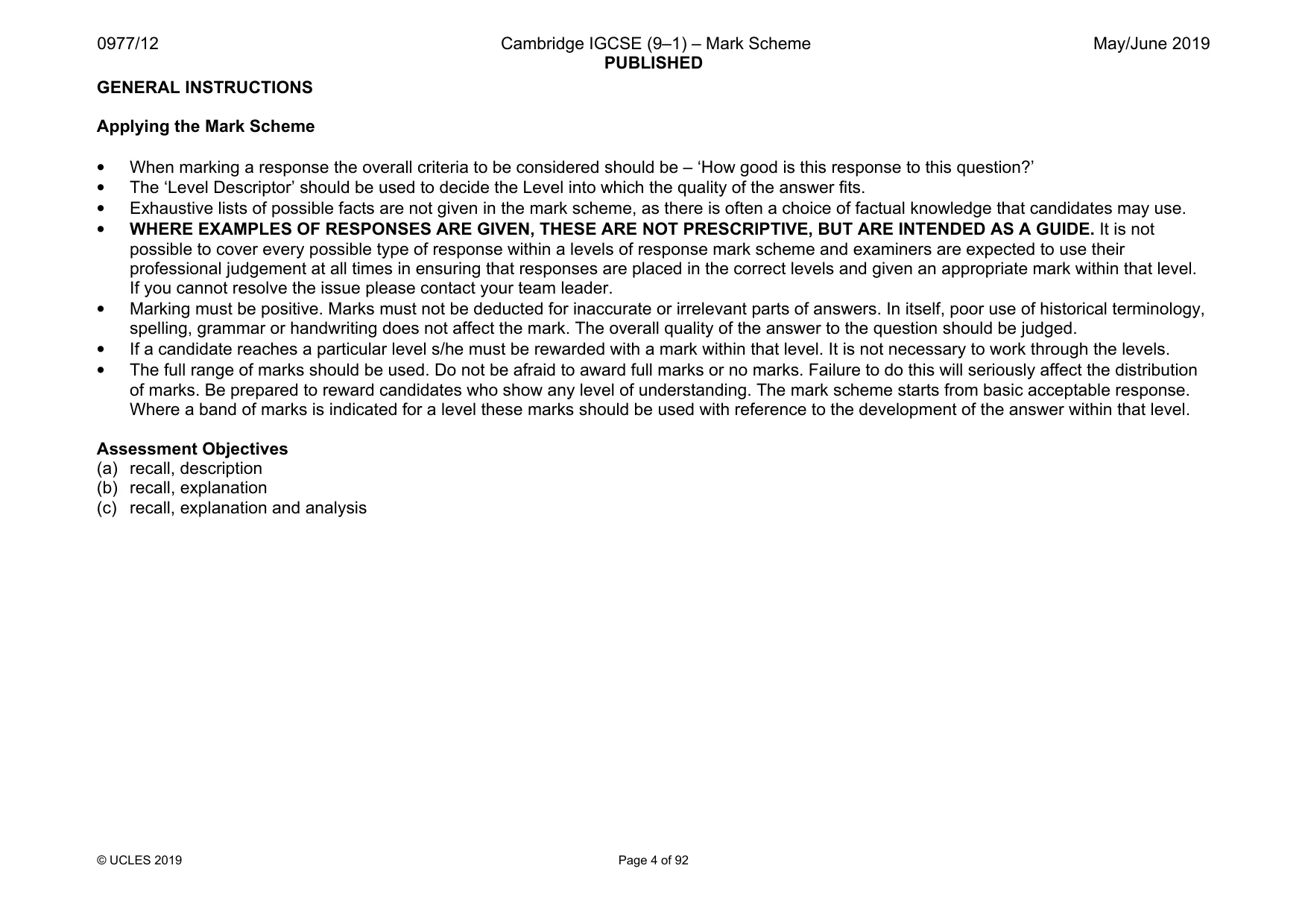 Mark scheme, page 4 of 92