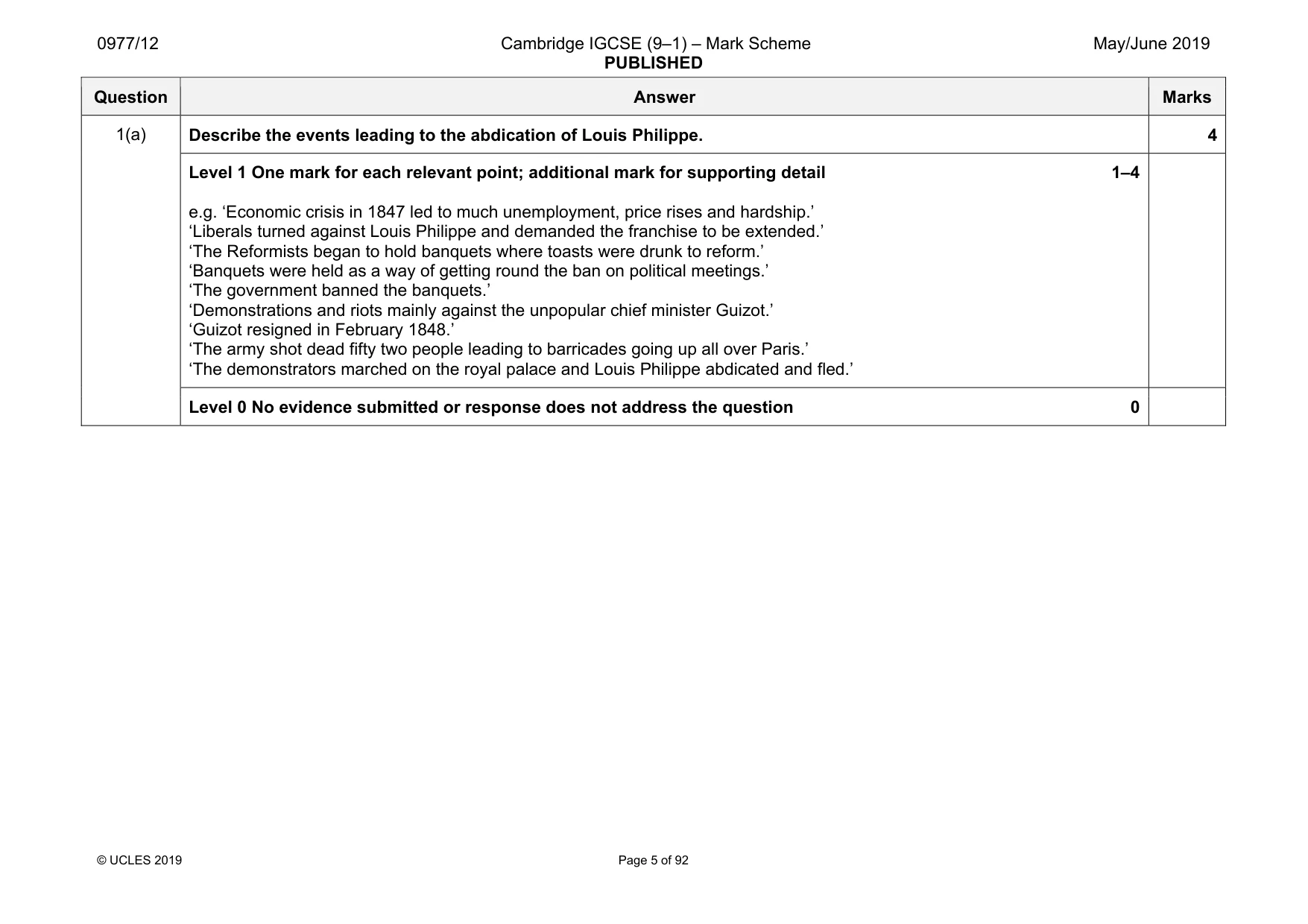 Mark scheme, page 5 of 92