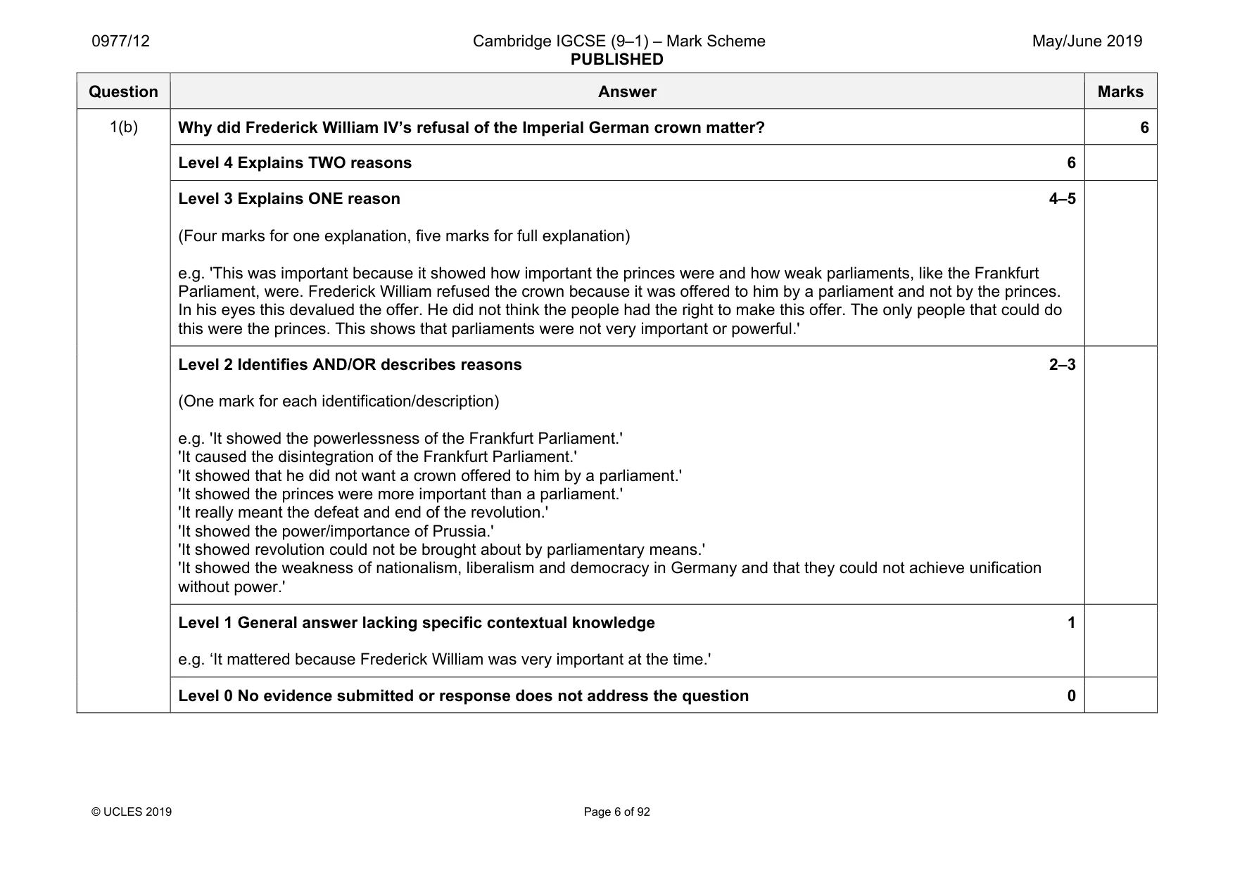 Mark scheme, page 6 of 92
