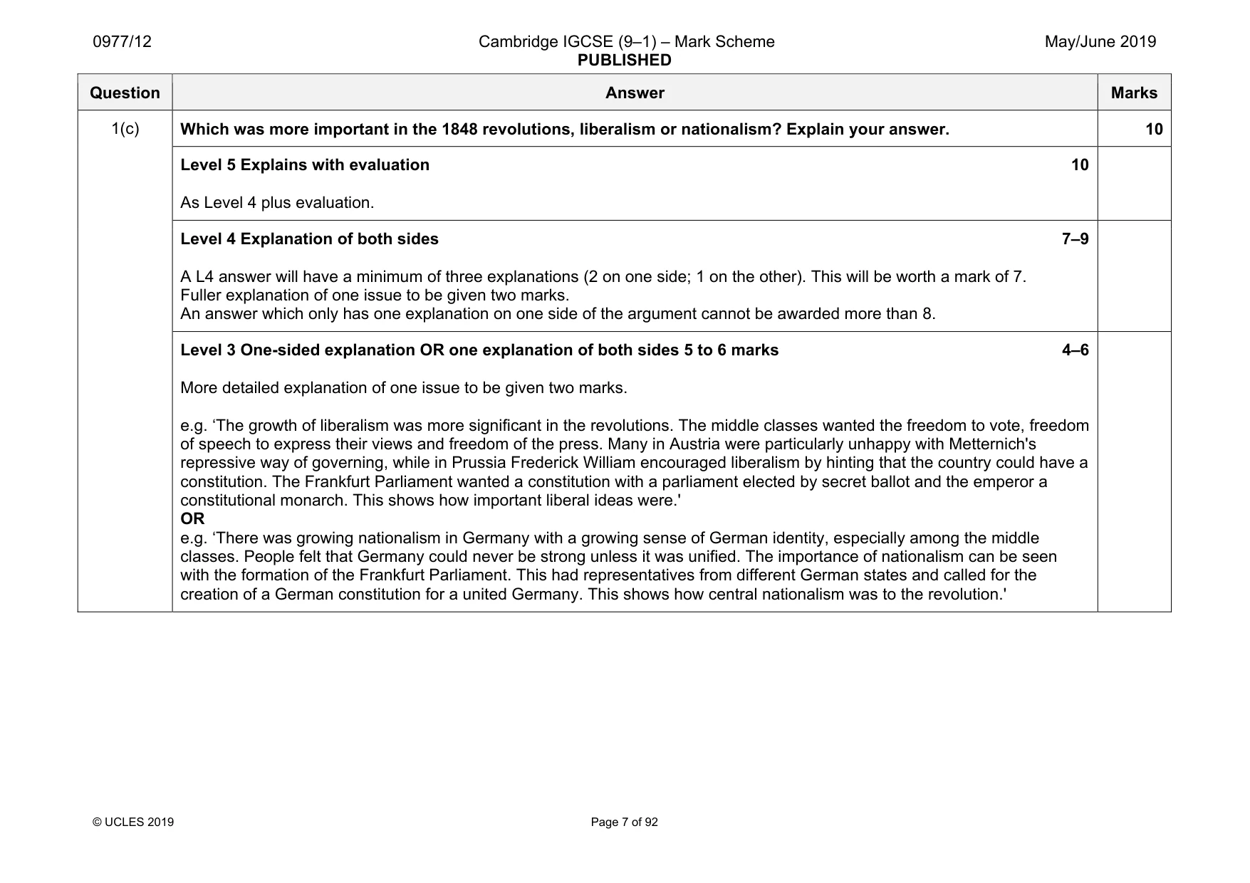 Mark scheme, page 7 of 92