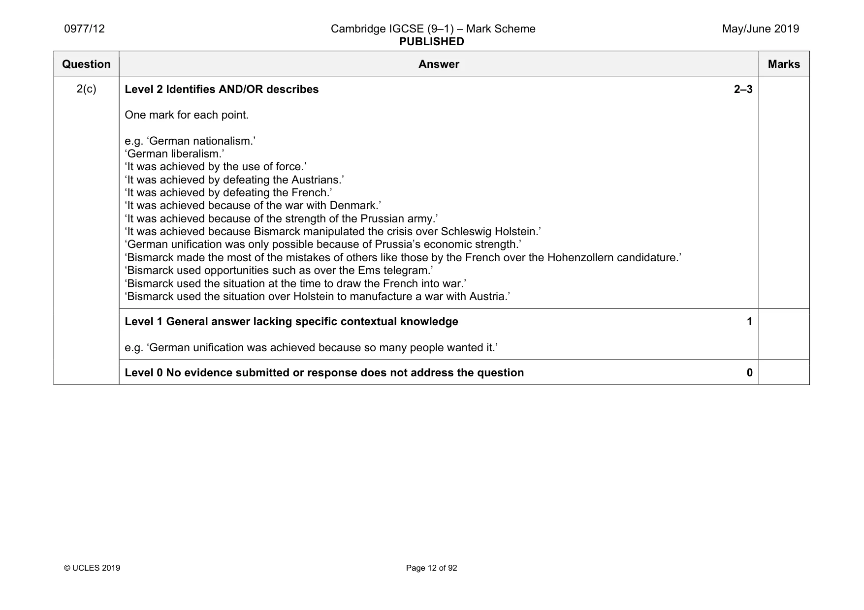 Mark scheme, page 12 of 92