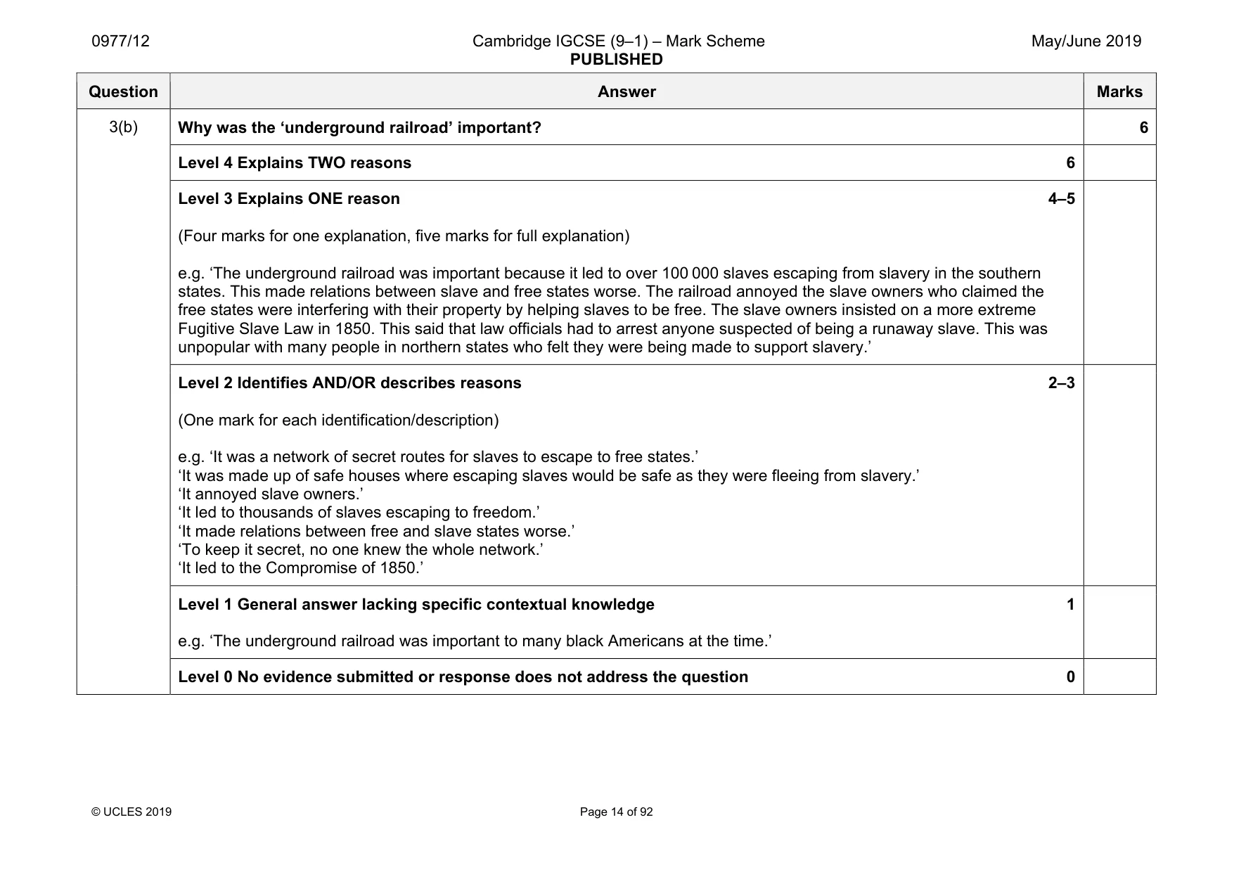Mark scheme, page 14 of 92