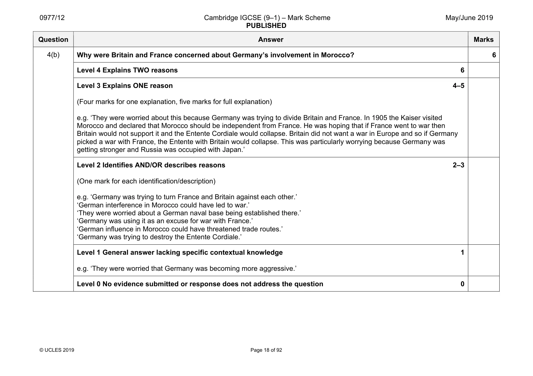 Mark scheme, page 18 of 92