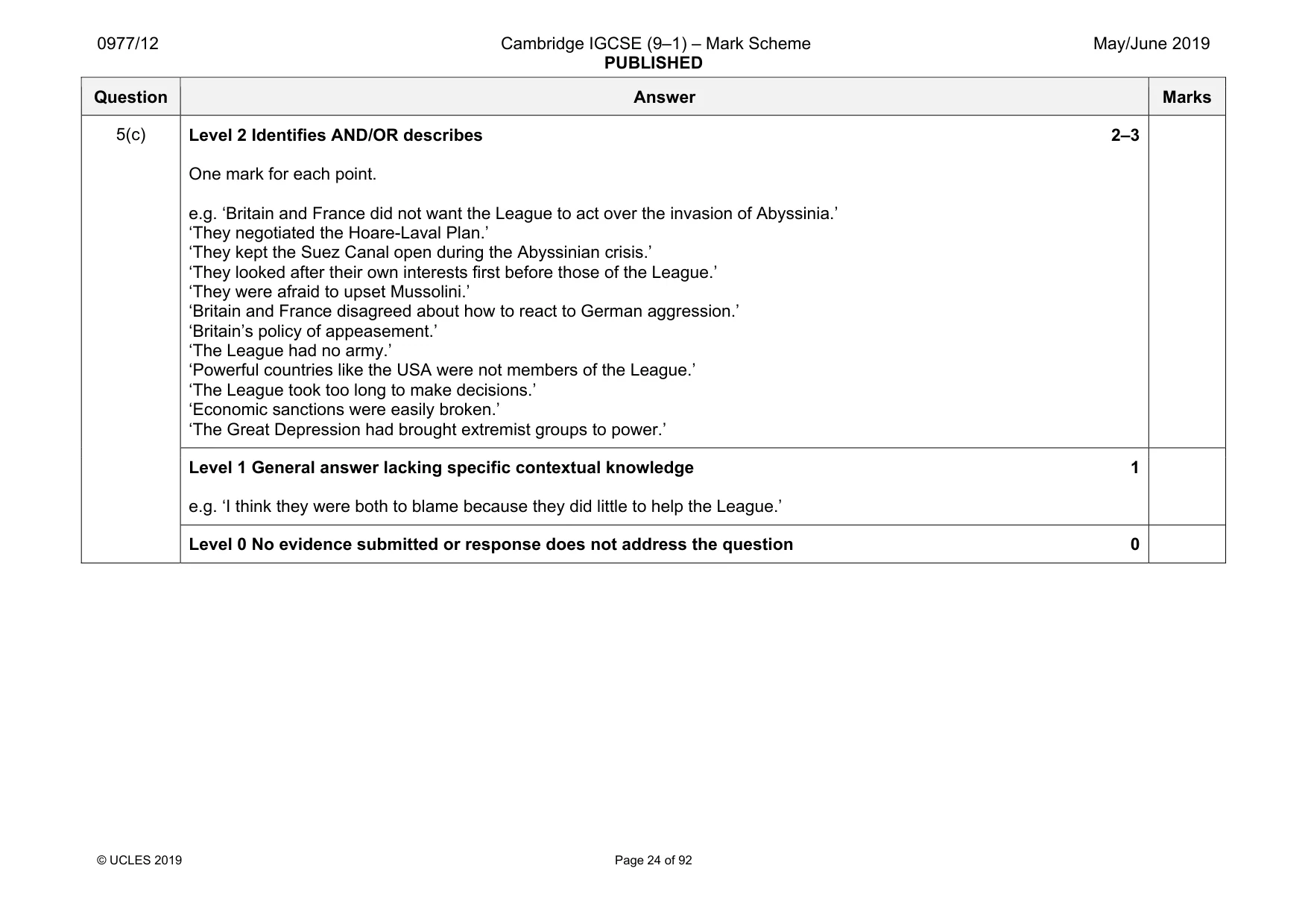 Mark scheme, page 24 of 92