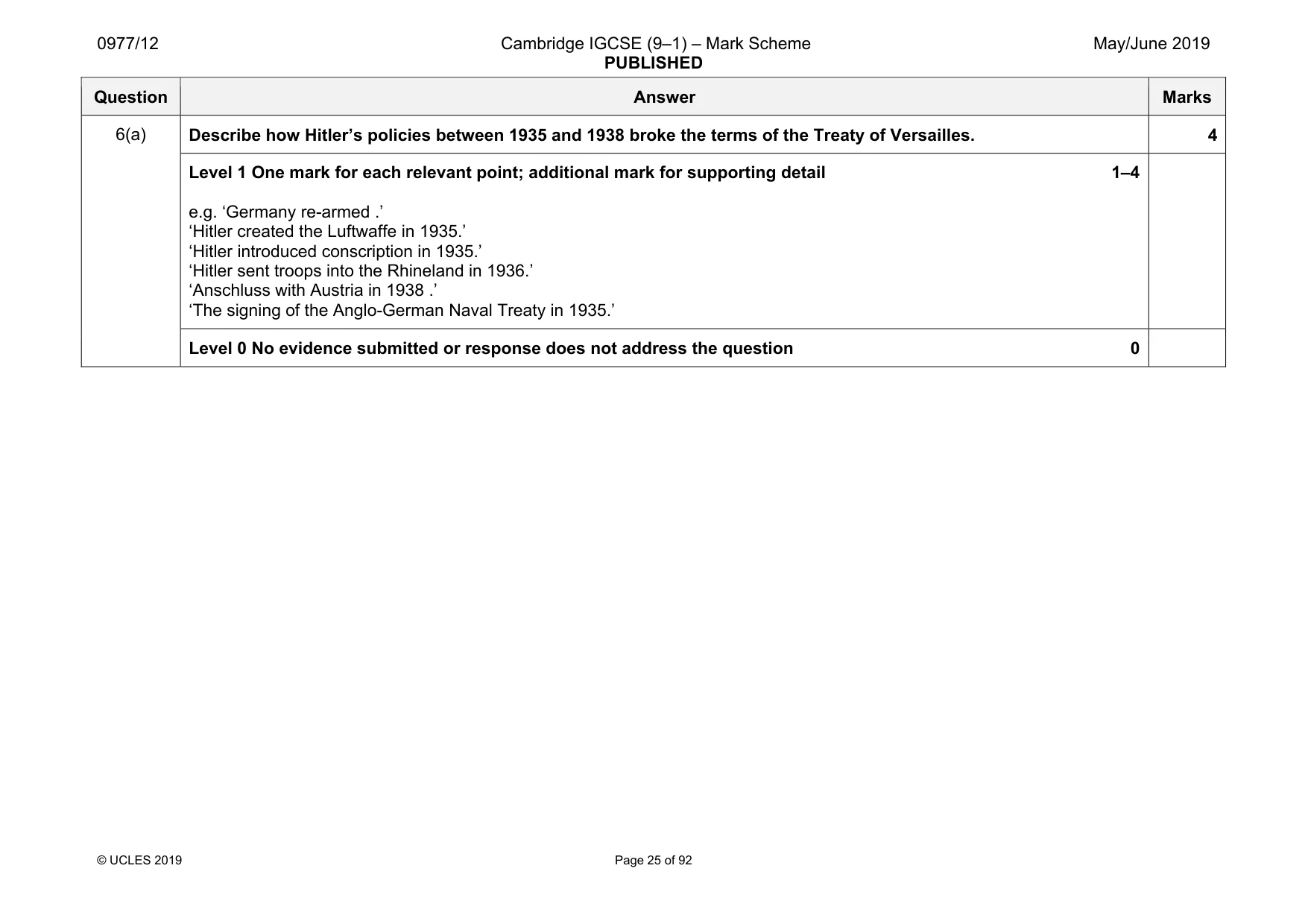 Mark scheme, page 25 of 92