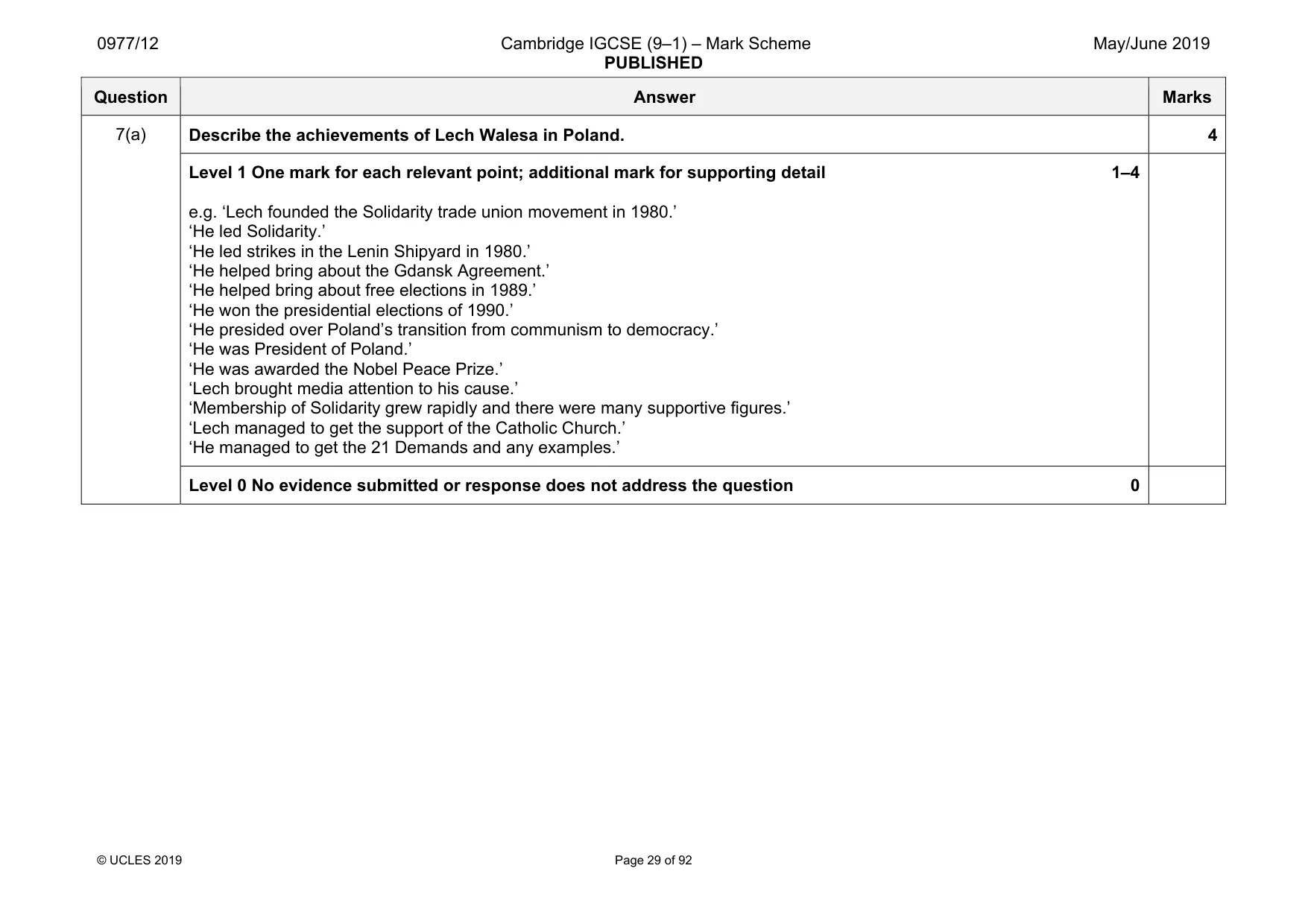 Mark scheme, page 29 of 92
