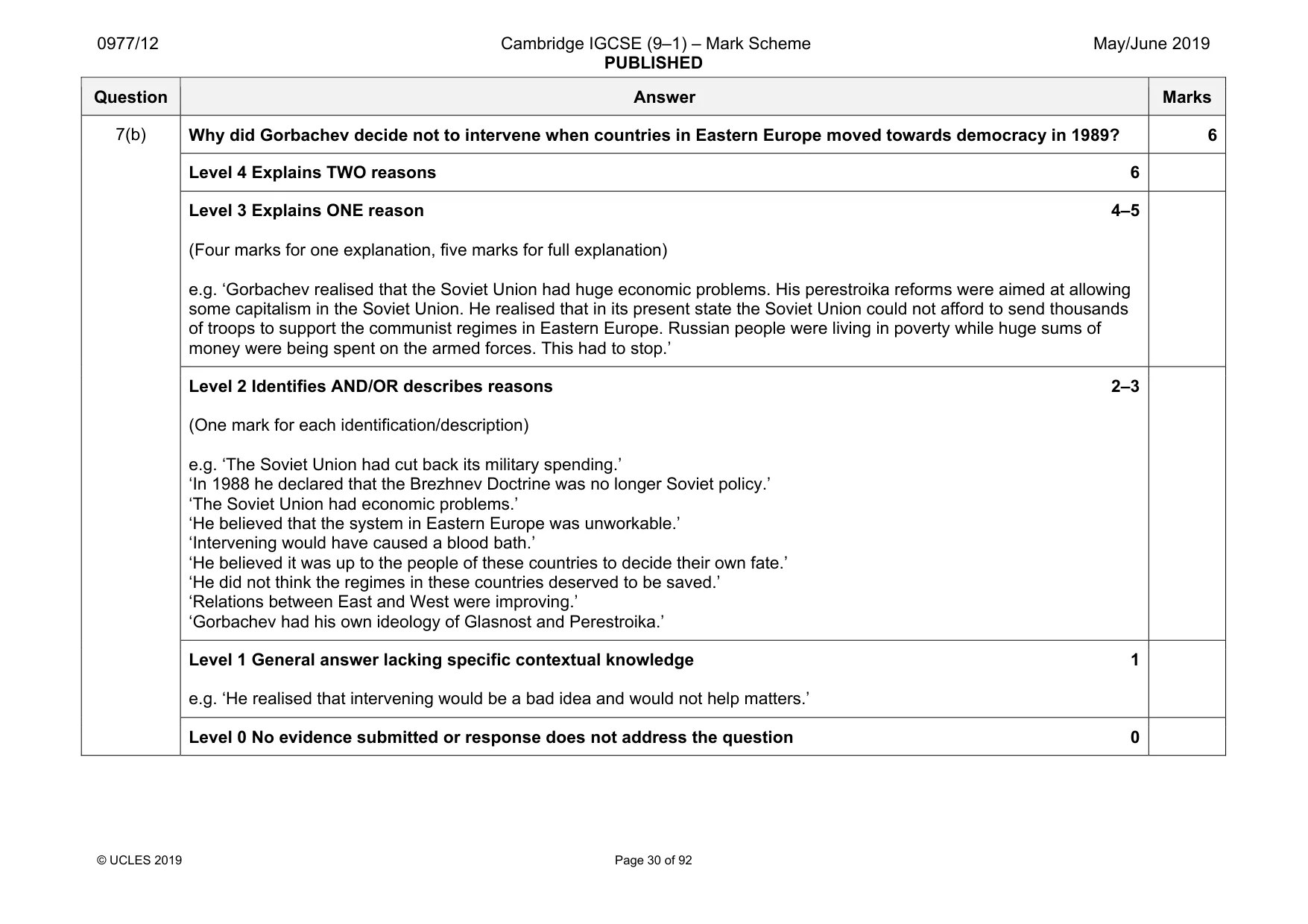 Mark scheme, page 30 of 92