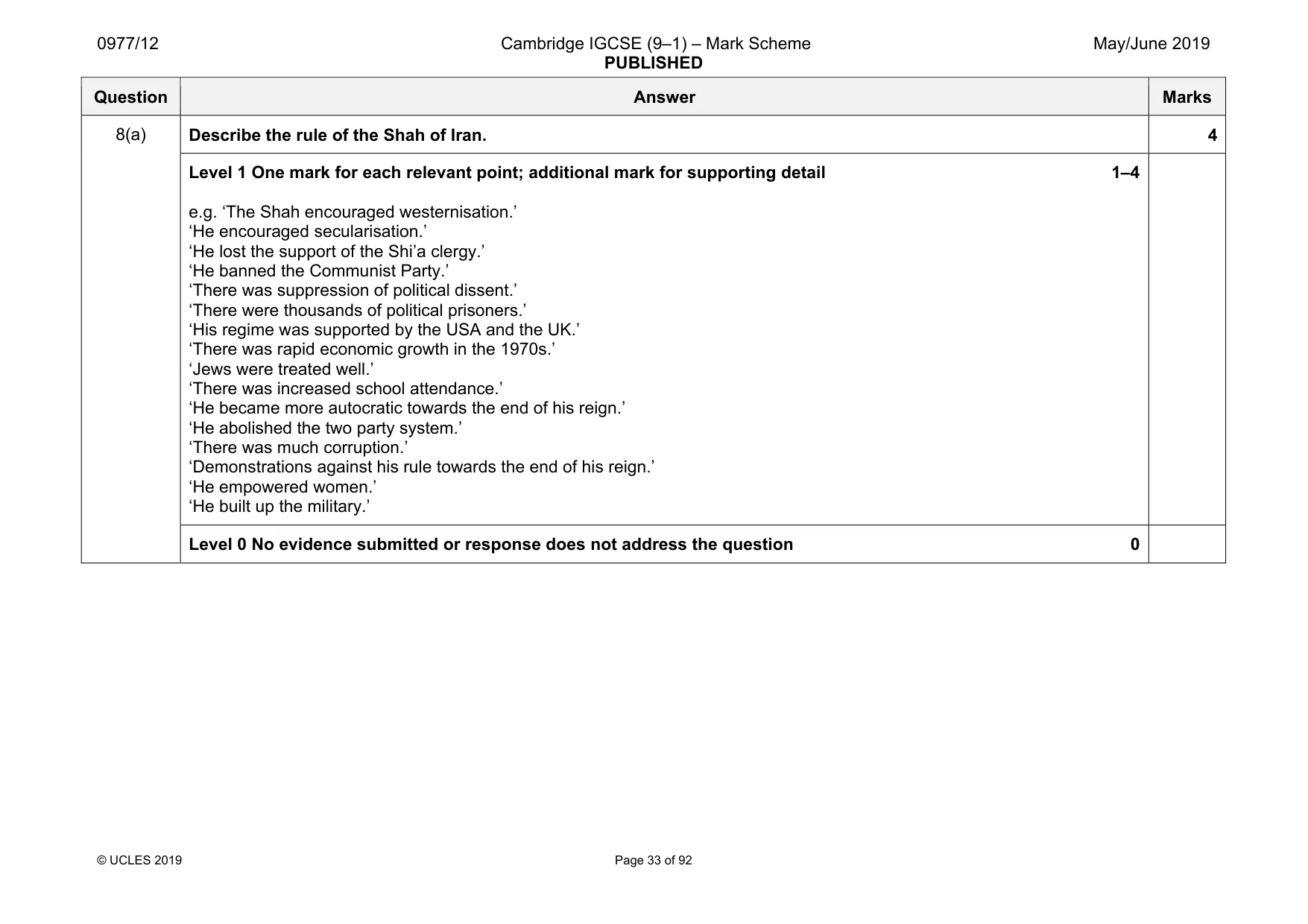 Mark scheme, page 33 of 92