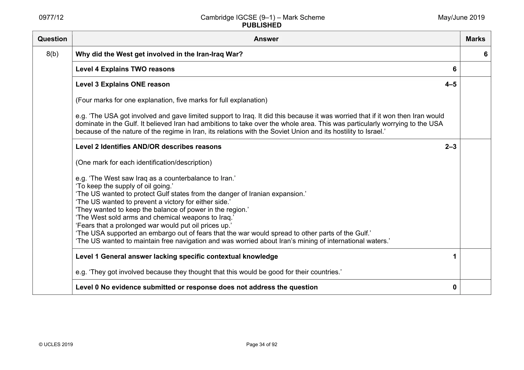 Mark scheme, page 34 of 92