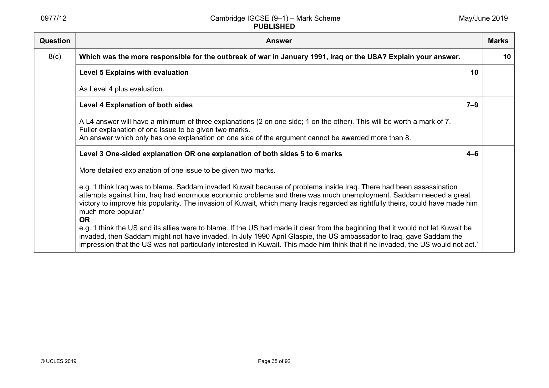 Mark scheme, page 35 of 92