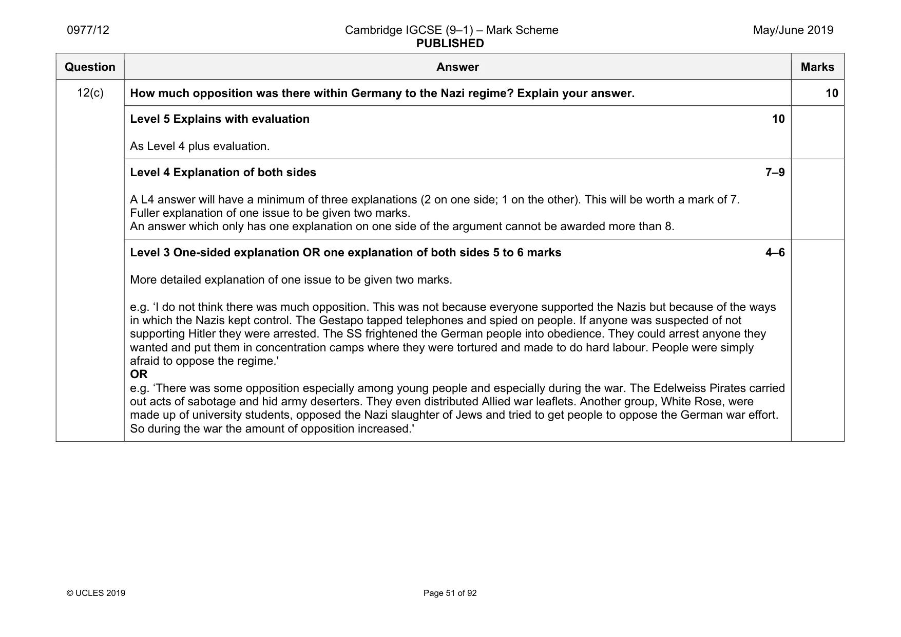 Mark scheme, page 51 of 92