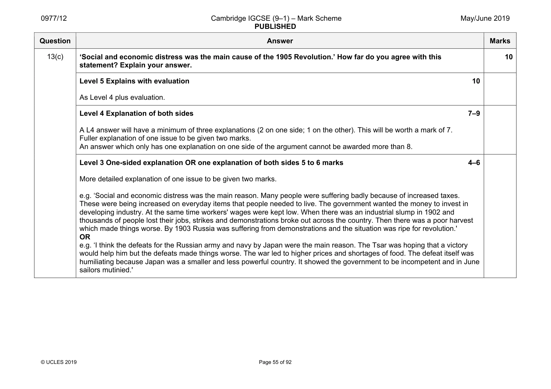 Mark scheme, page 55 of 92