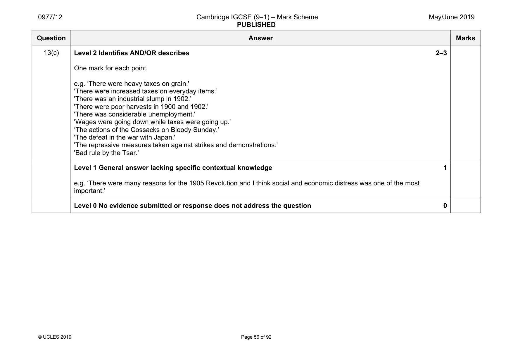 Mark scheme, page 56 of 92