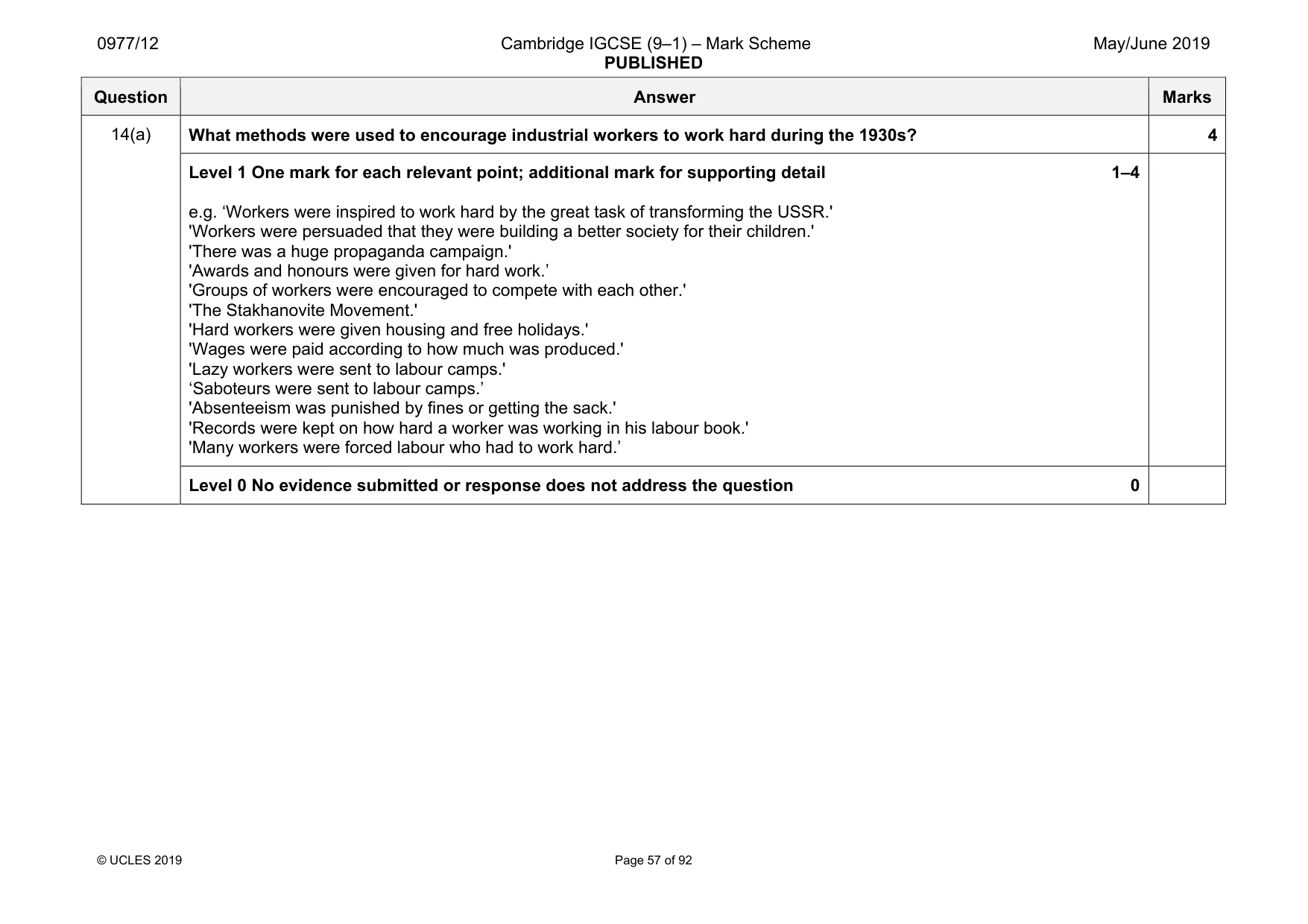 Mark scheme, page 57 of 92