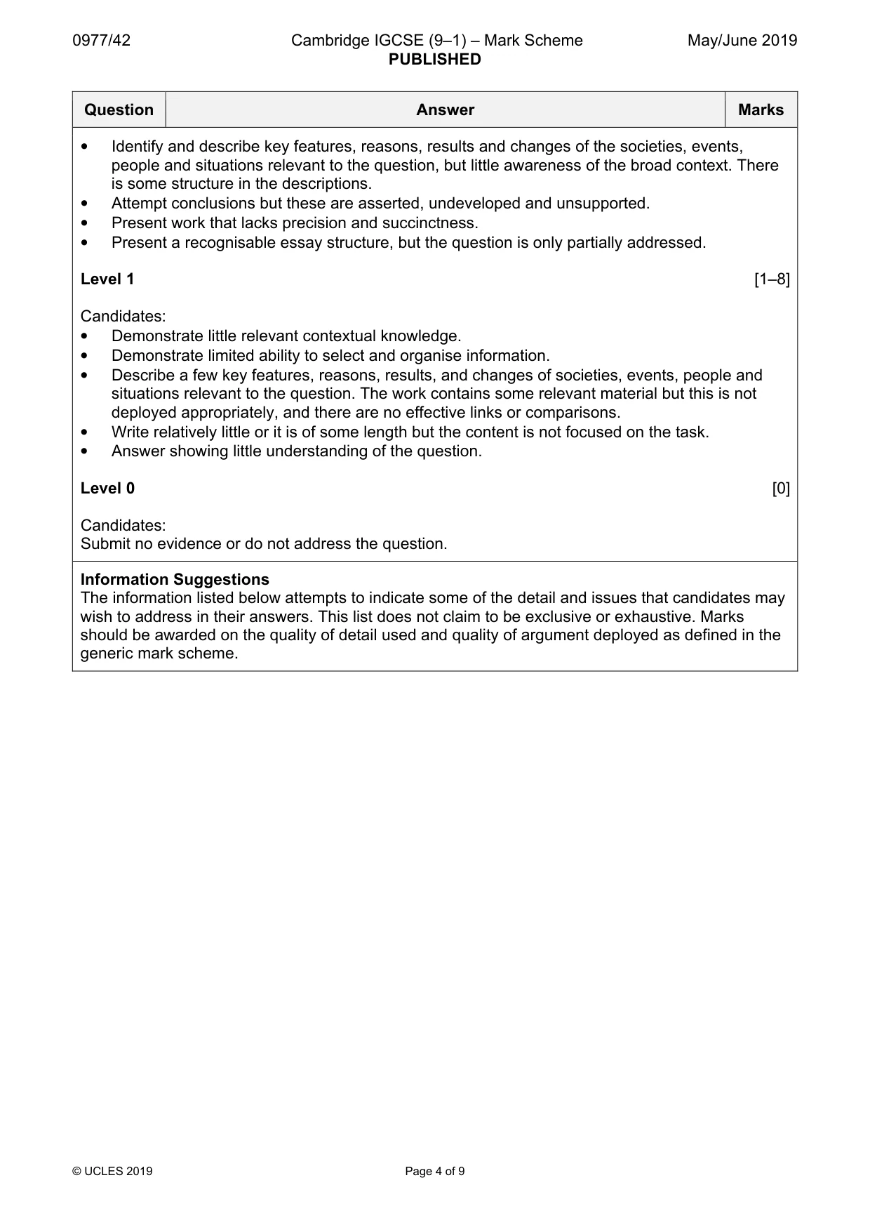 Mark scheme, page 4 of 9