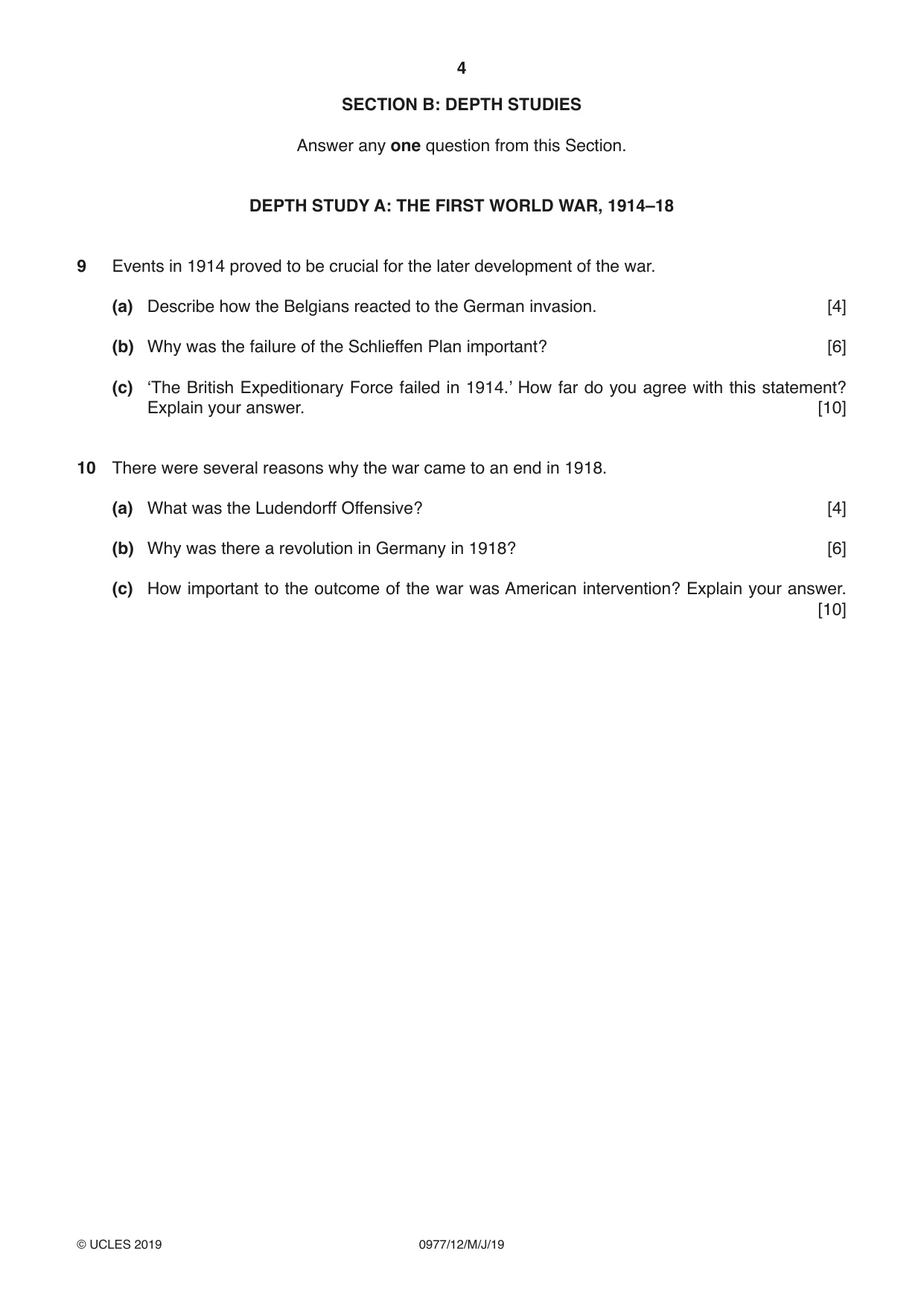 Cambridge IGCSE History (9-1) 0977 2019 May/June Paper 1 · Variant 2 question paper, page 4 of 12