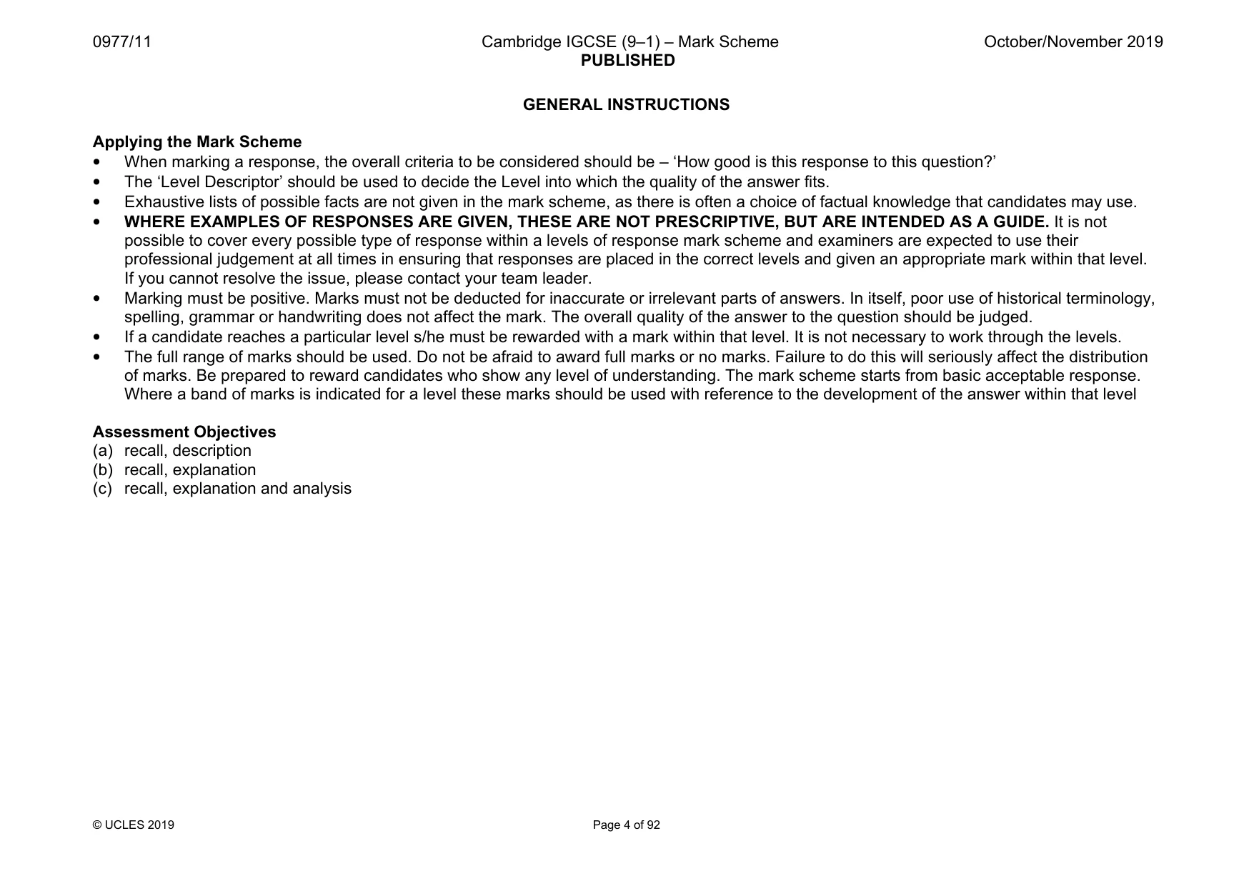 Mark scheme, page 4 of 92