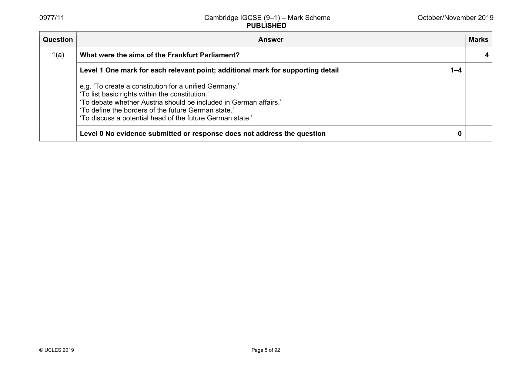 Mark scheme, page 5 of 92
