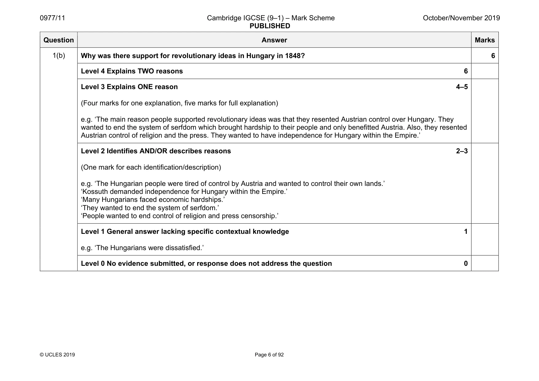 Mark scheme, page 6 of 92
