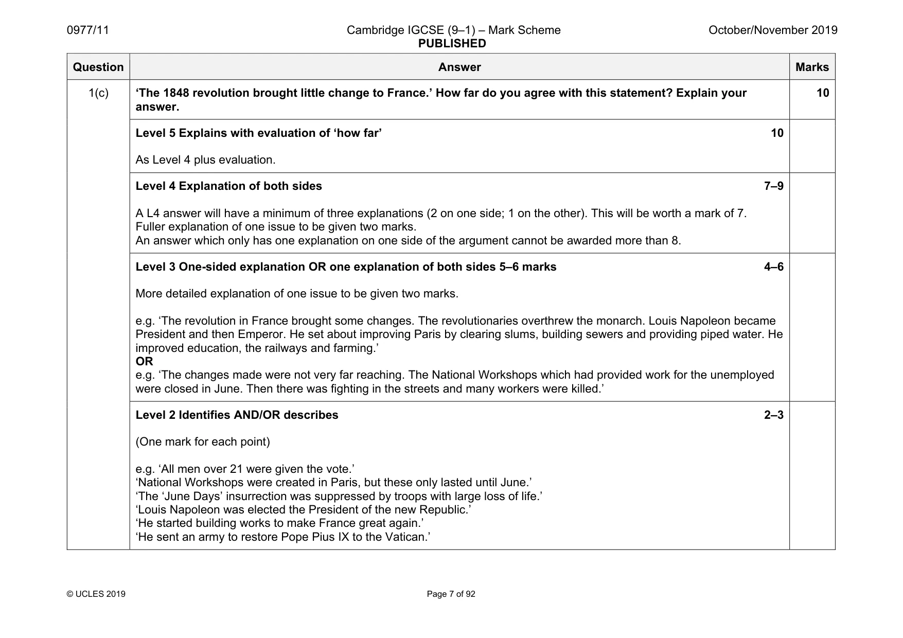 Mark scheme, page 7 of 92