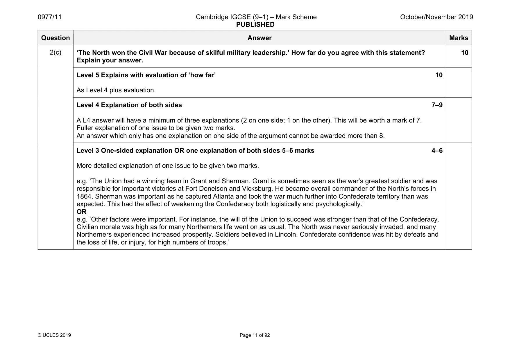 Mark scheme, page 11 of 92