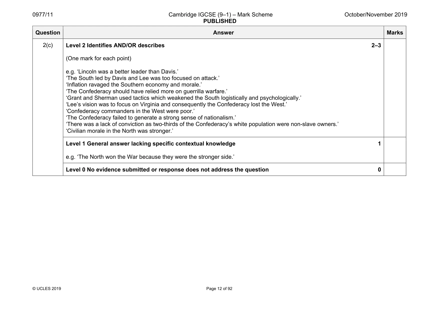 Mark scheme, page 12 of 92