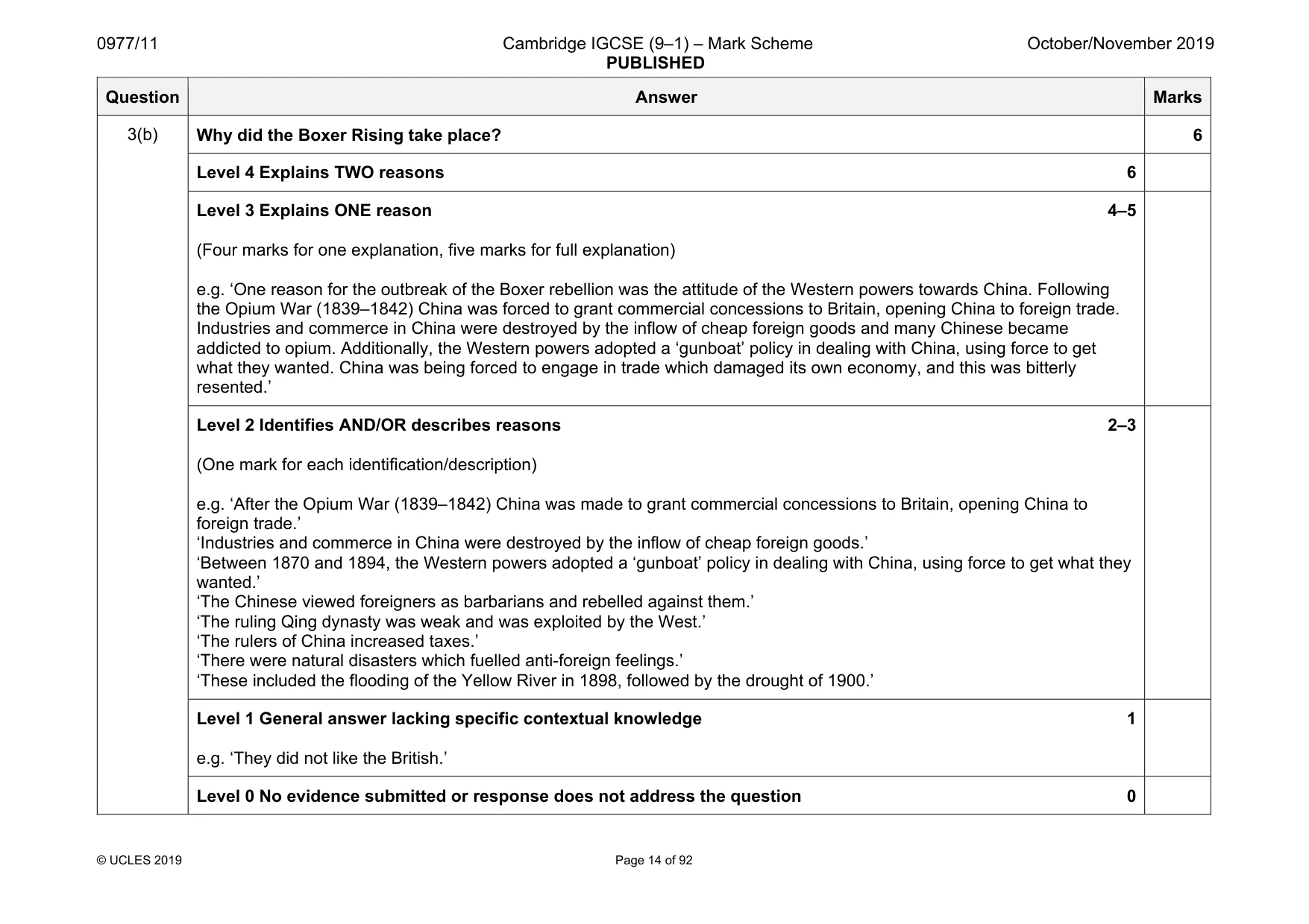 Mark scheme, page 14 of 92