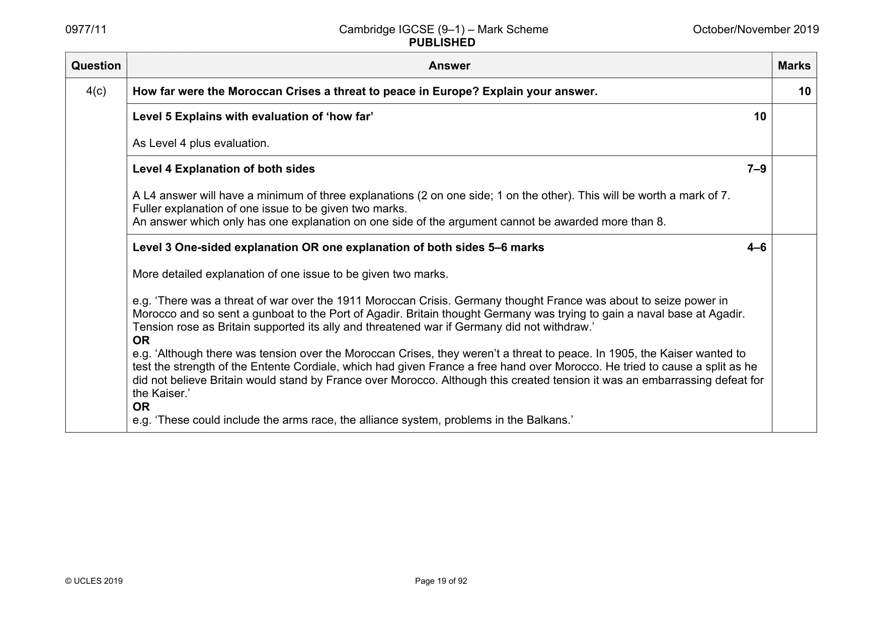 Mark scheme, page 19 of 92