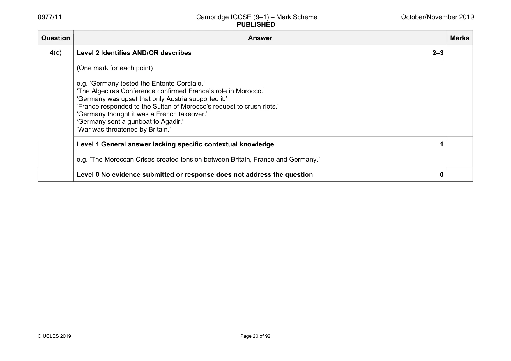 Mark scheme, page 20 of 92